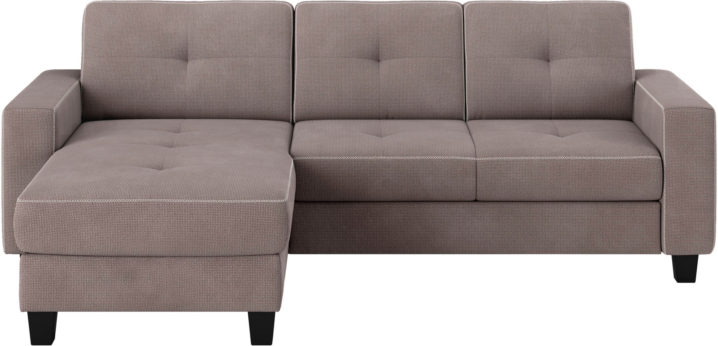 Places of Style Ecksofa »Varese L-Form«, Kreuznaht in beige