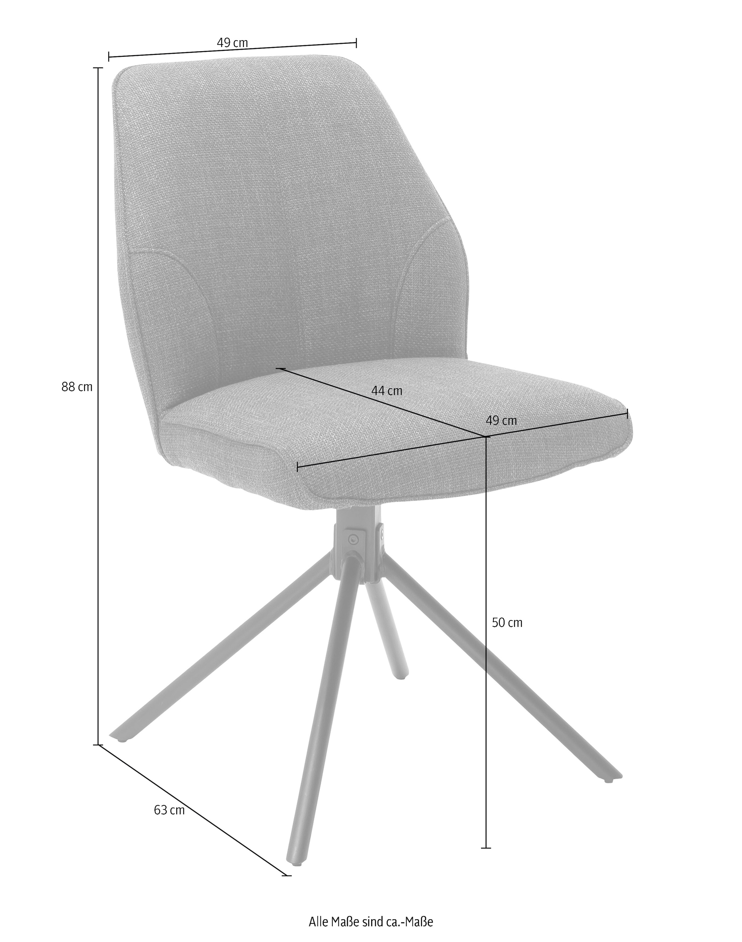MCA furniture 4-Fußstuhl »Pemba«, (Set), 2 St., 2er-Set, 180°drehbar mit Nivellierung, Stuhl belastbar bis 120 kg