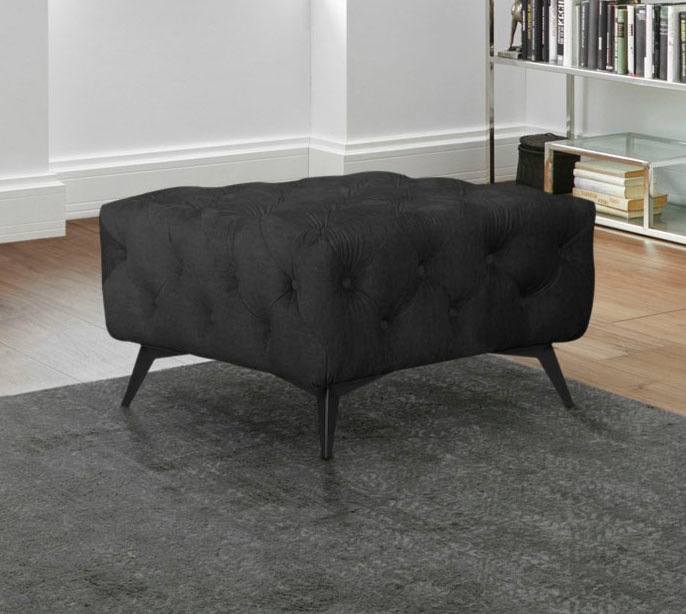 Leonique Polsterhocker »Glynis«, aufwändige Knopfheftung, moderne Chesterfield Optik, Fußfarbe wählbar