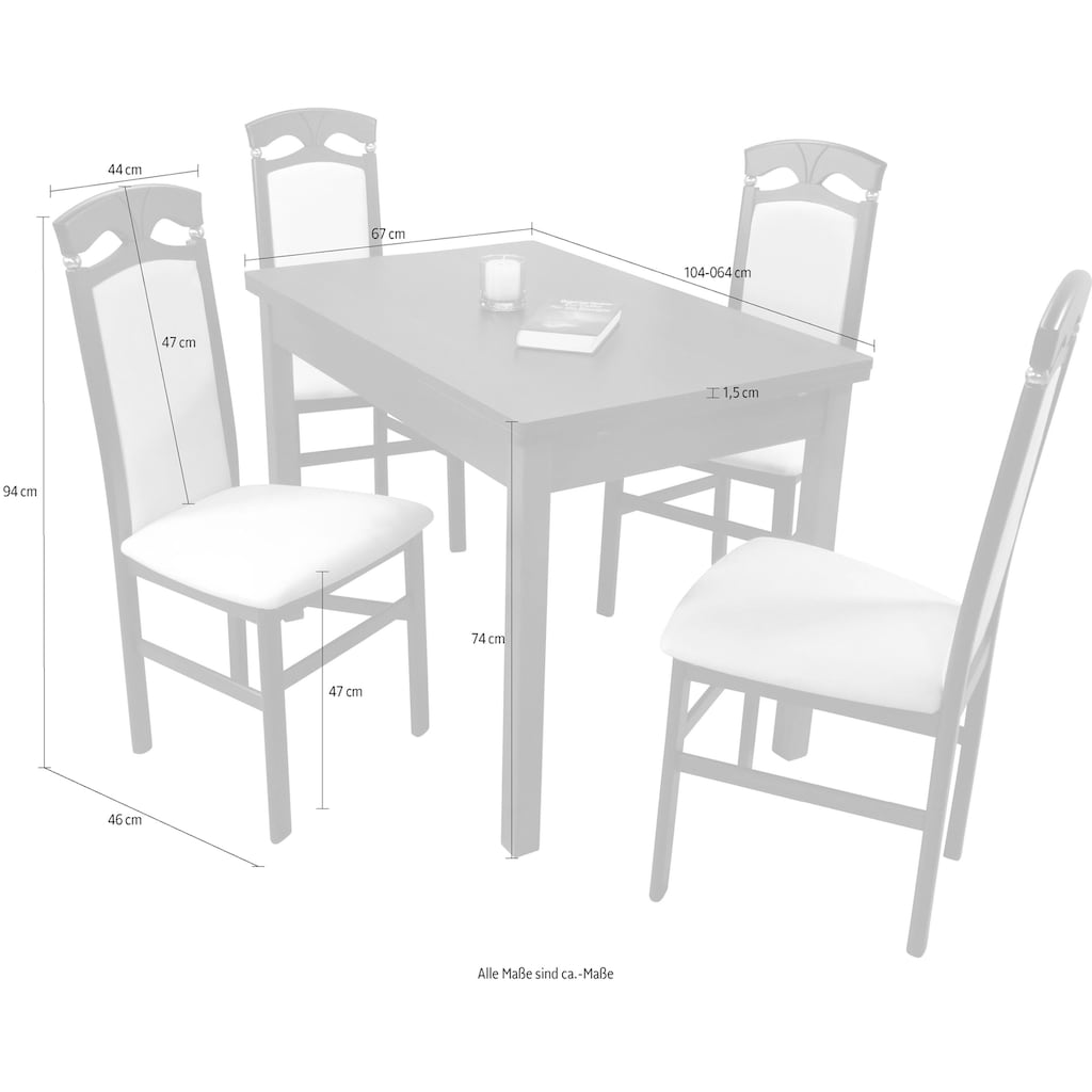 HOFMANN LIVING AND MORE Essgruppe »Anthony«, (Spar-Set, 5 tlg., 1 Tisch, 4 Stühle)