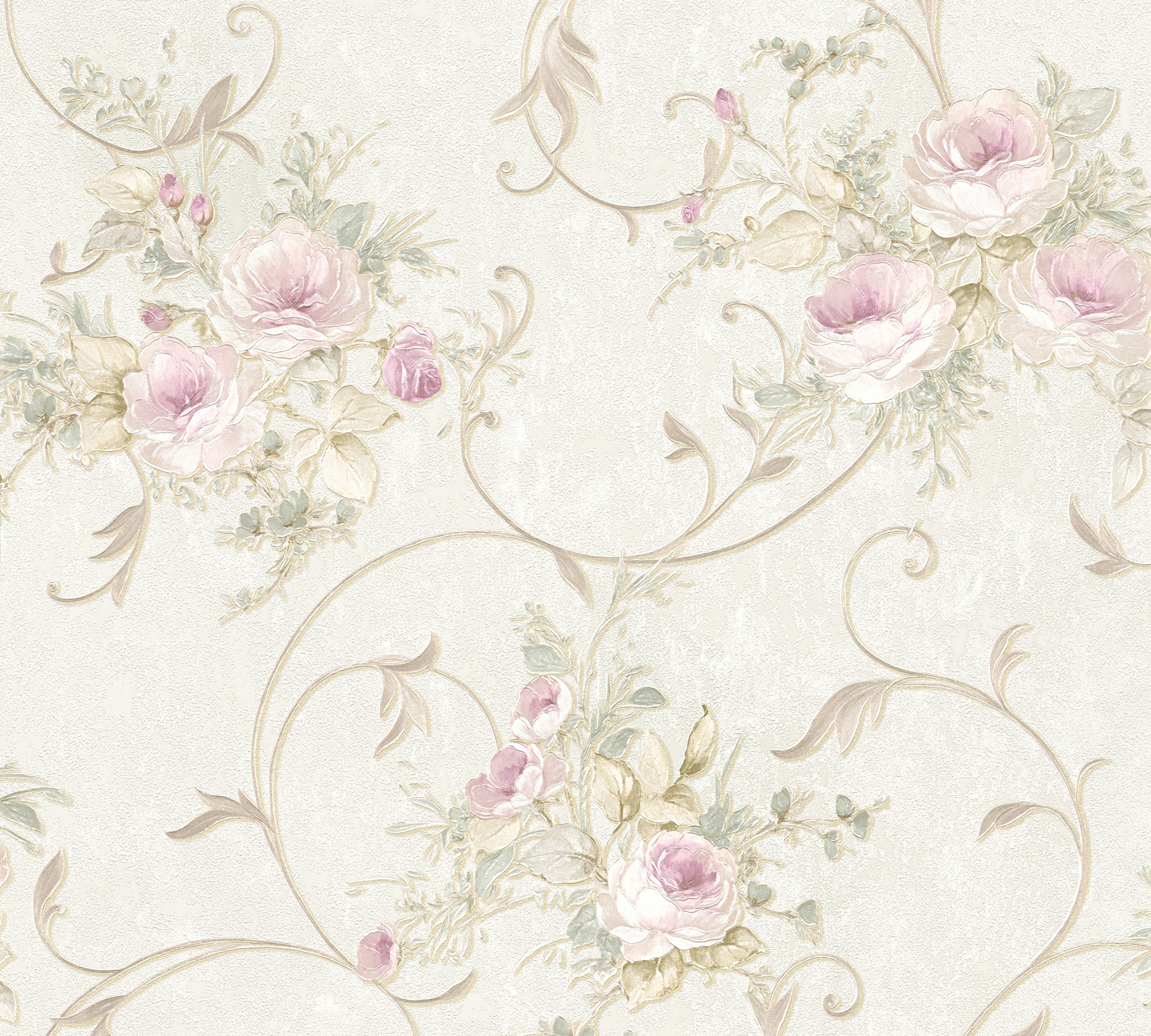 A.S. Création Vliestapete "Romantico romantisch floral" Wald botanisch floral leicht strukturiert Ornament Tapete Blumen Tapeten Wohnzimmer modern Flur Design Optik