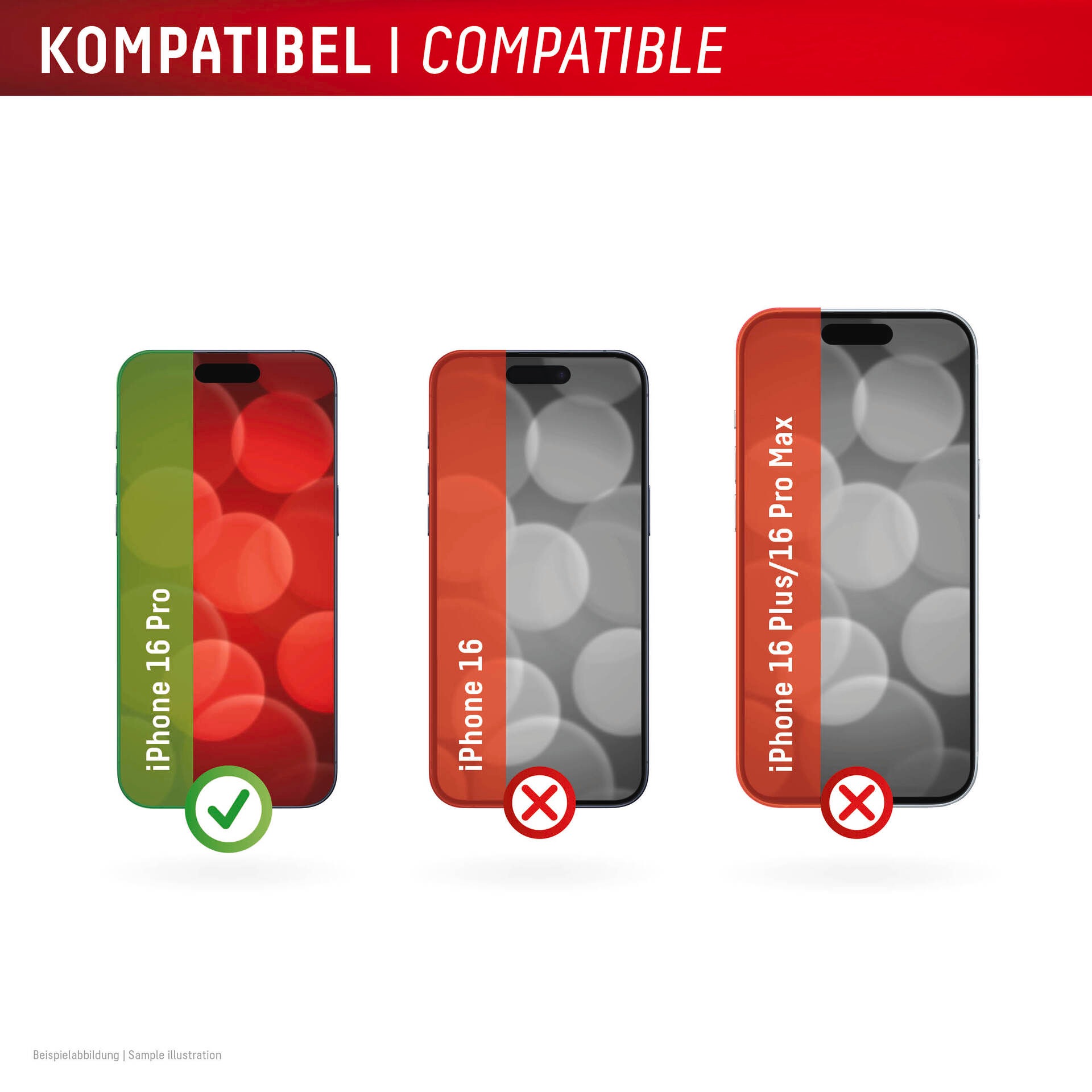 Displex Displayschutzglas »Privacy Glass Full Cover«, für Apple iPhone 16 Pro, (1 St.), Displayschutzfolie, Schutzfolie, Bildschirmschutz, kratz- & stoßfest