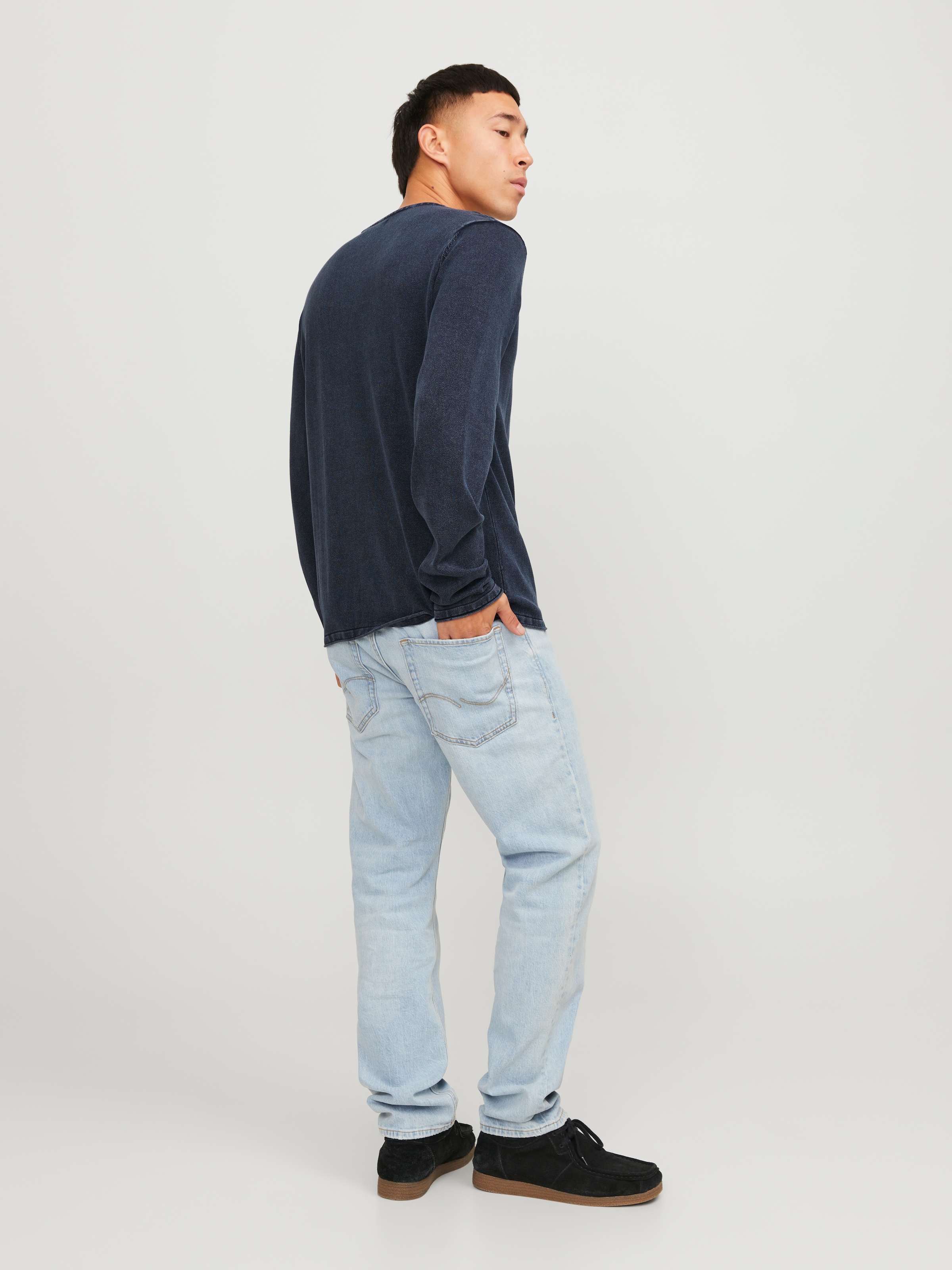Jack & Jones Rundhalspullover »JJELEO KNIT CREW NECK NOOS« Baumwolle, regular fit