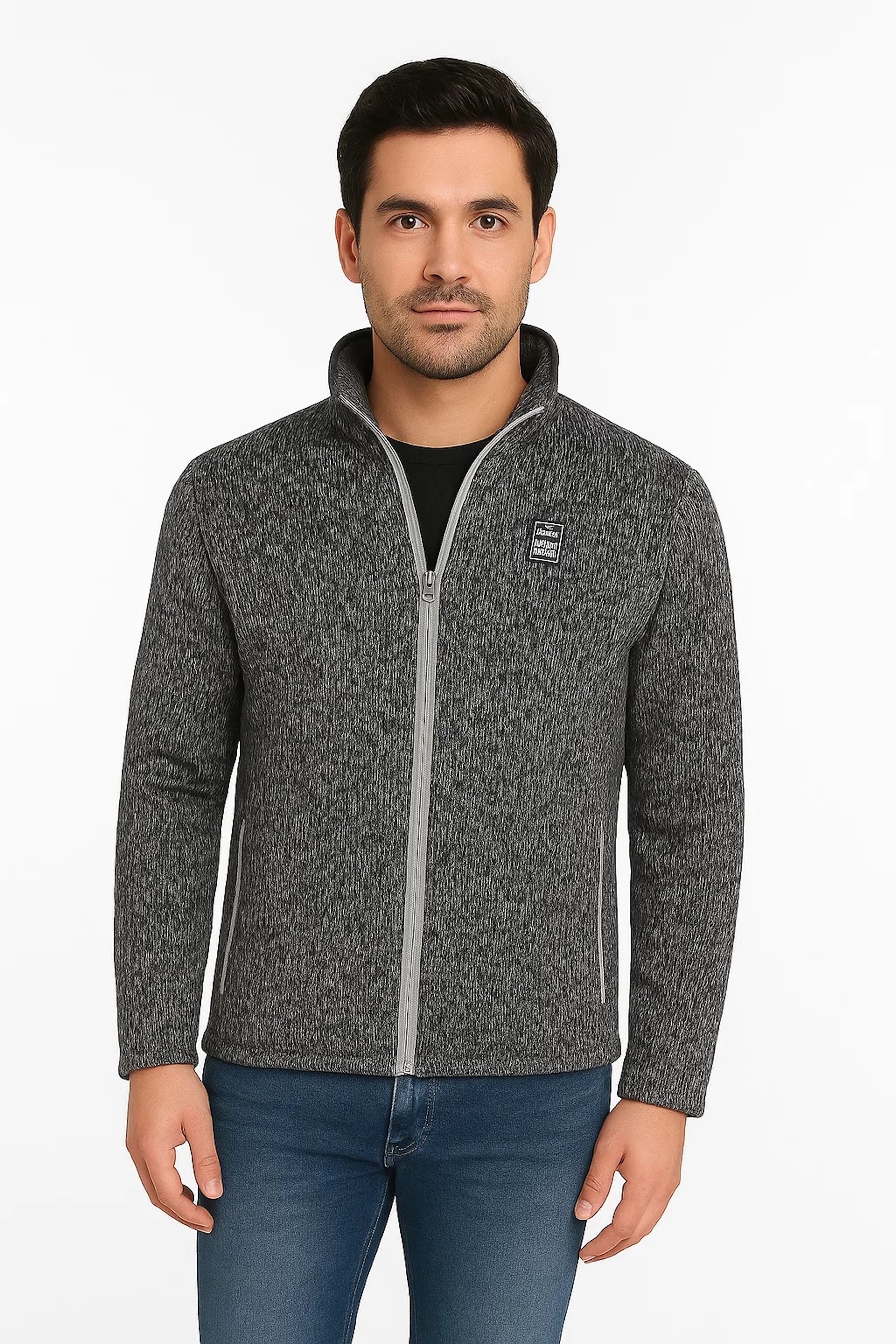 Fleecejacke LPO "Fleecejacke Aron", Herren, Gr. XXL, asphalt, 100% Polyester, regular fit, Jacken Fleecejacke