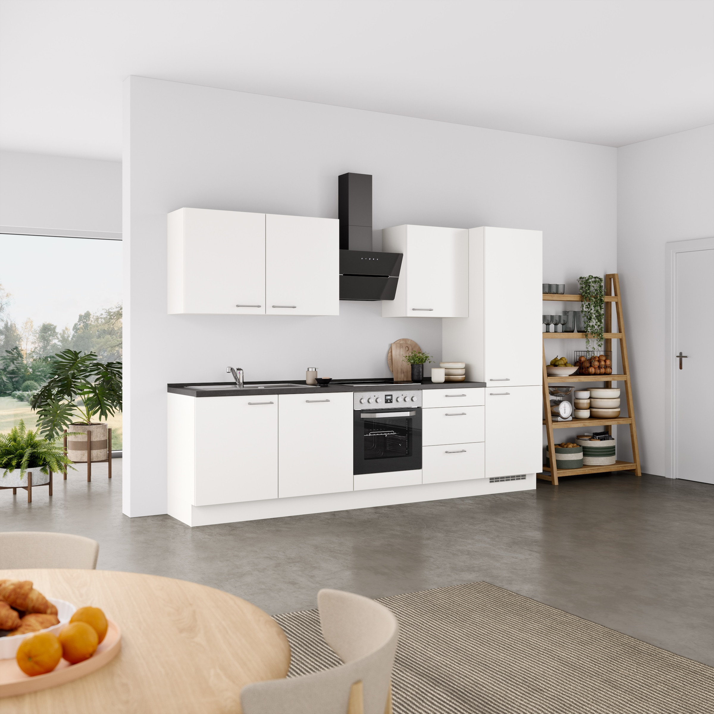 nobilia® Küchenzeile »"Laser II"«, vormontiert, Ausrichtung wählbar, Breite 300 cm, wahlw. mit E-Geräten