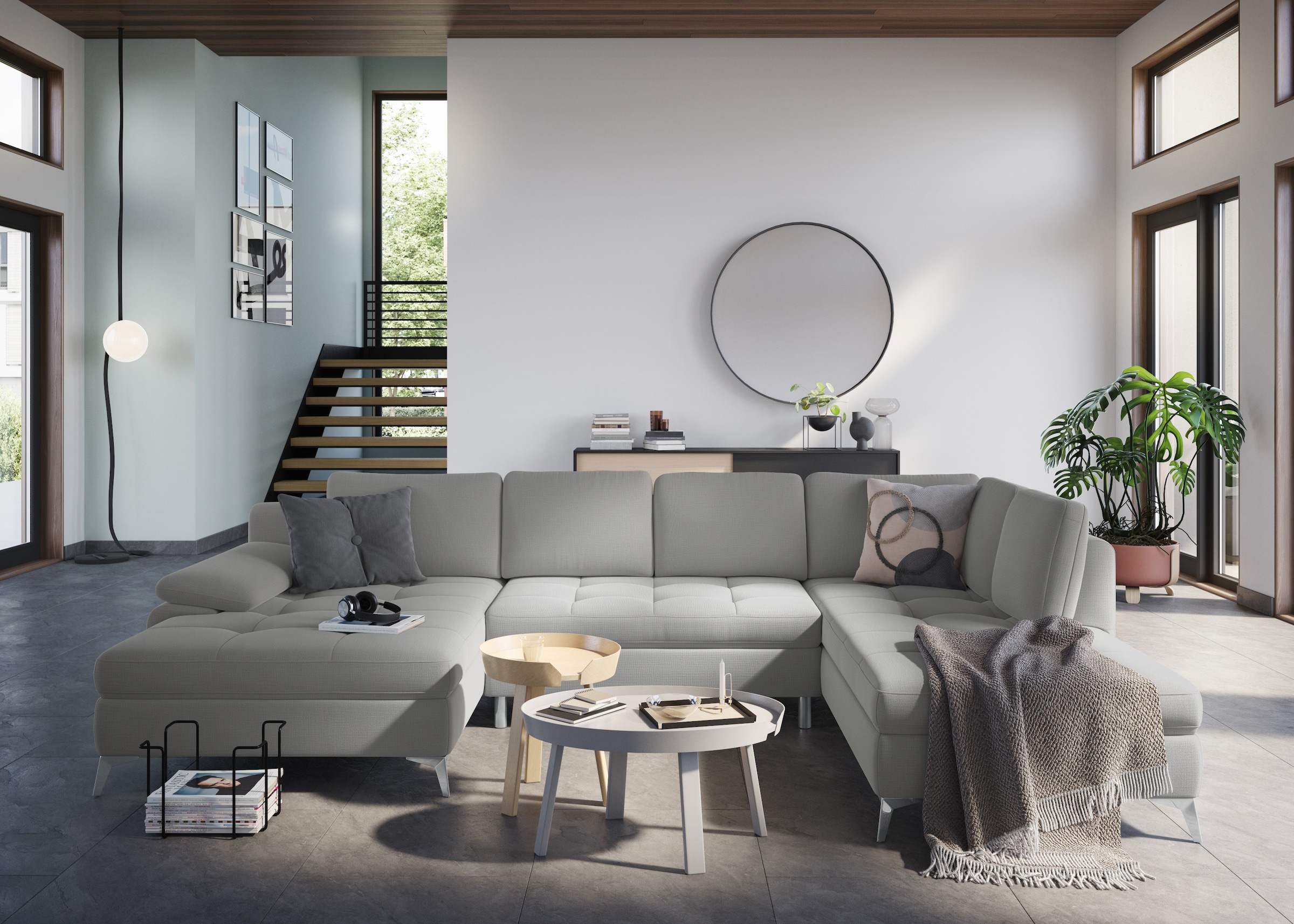 sit&more Wohnlandschaft »Latigo U-Form«, mit Recamiere, wahlweise mit Bettfunktion und Bettkasten
