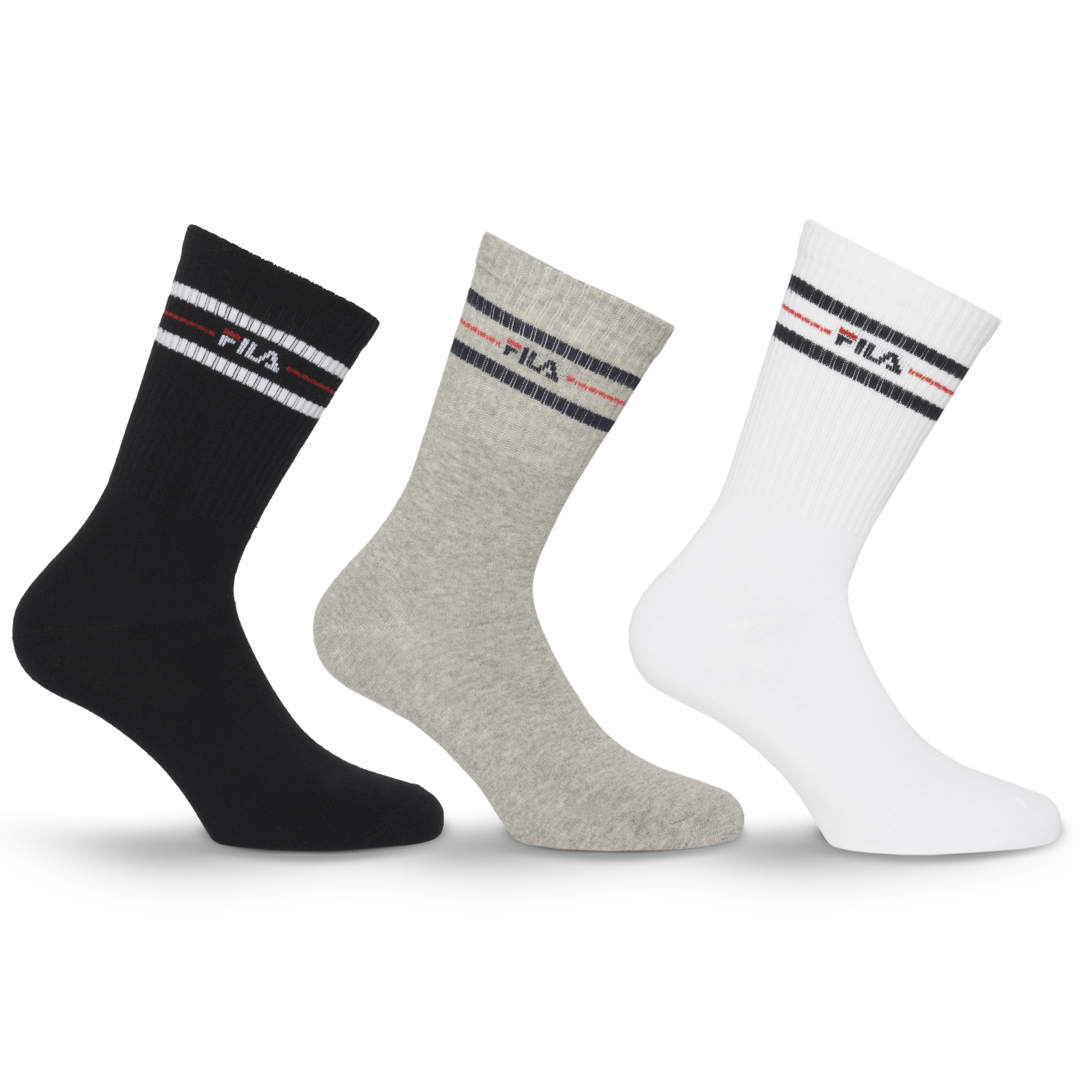 Fila Socken "UNISEX LIFESTYLE PLAIN SOCKS" 3 Paar, 3 Paar tlg. mit Logo-Schriftzug