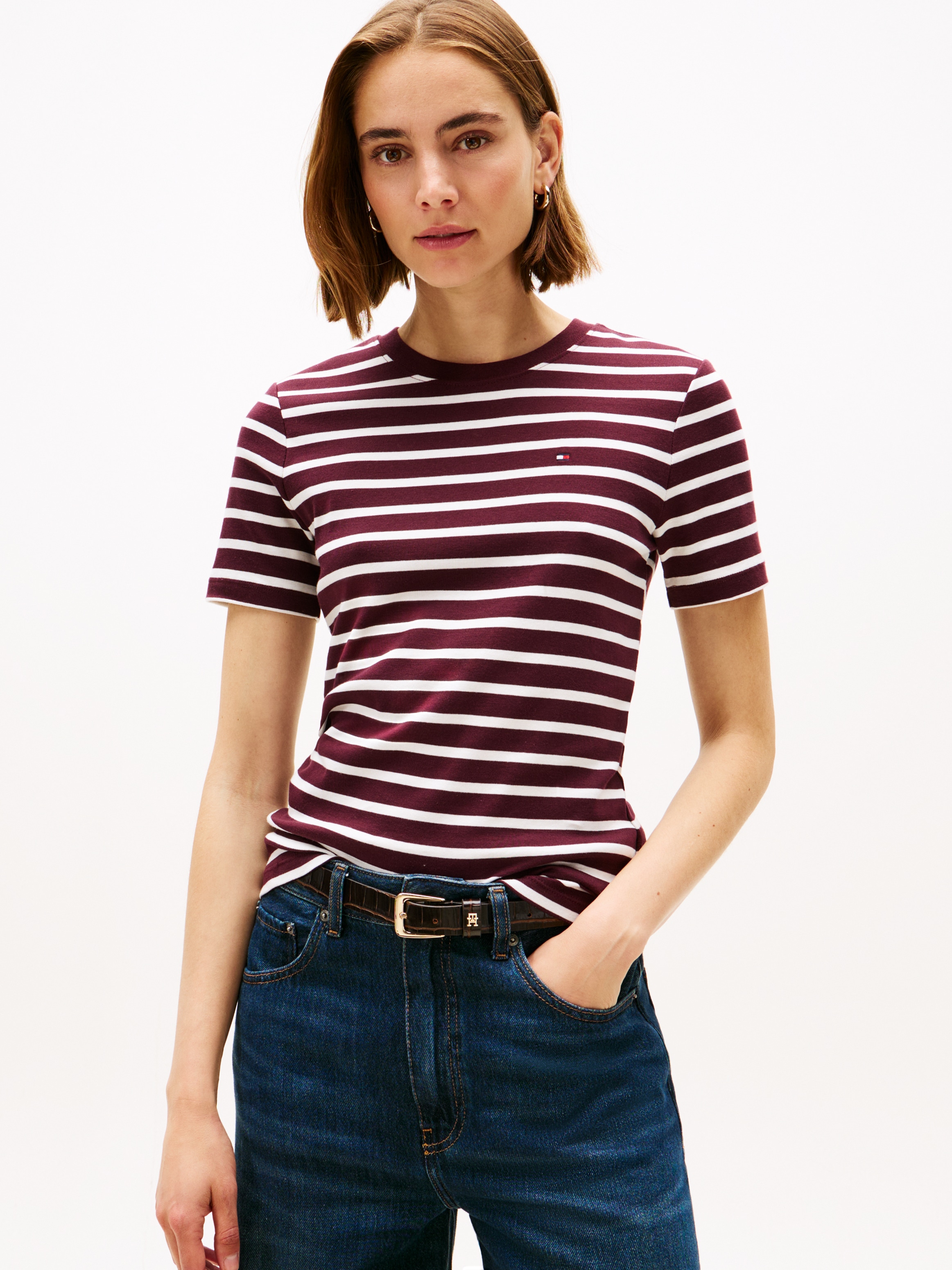Tommy Hilfiger T-Shirt "SLIM CODY C-NK SS", mit Logostickerei günstig online kaufen