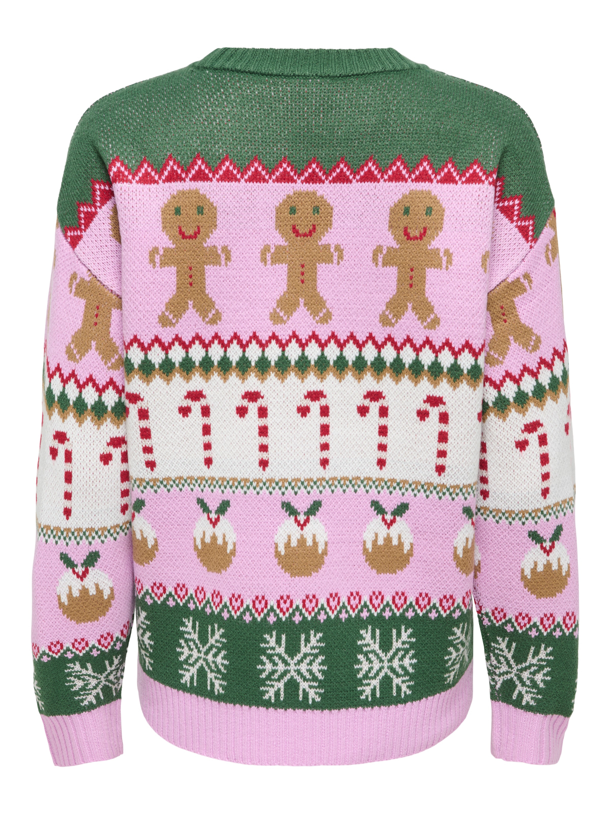 ONLY Weihnachtspullover »ONLXMAS HO LS O-NECK KNT« Kunstfaser, regular fit, X-Mas Strickmuster