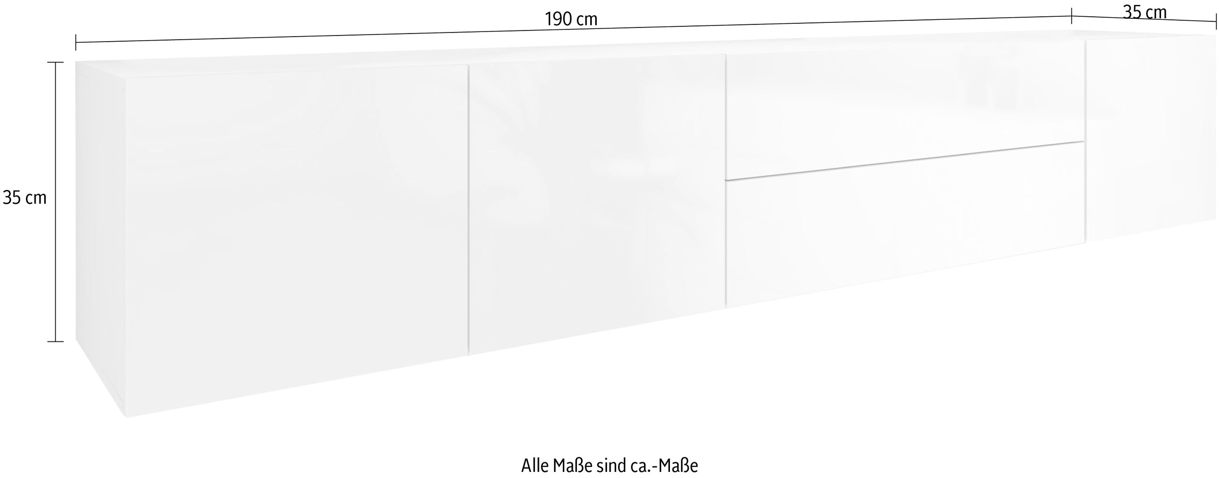 borchardt Möbel Lowboard »Vaasa«, Breite 190 cm, nur hängend kaufen | BAUR