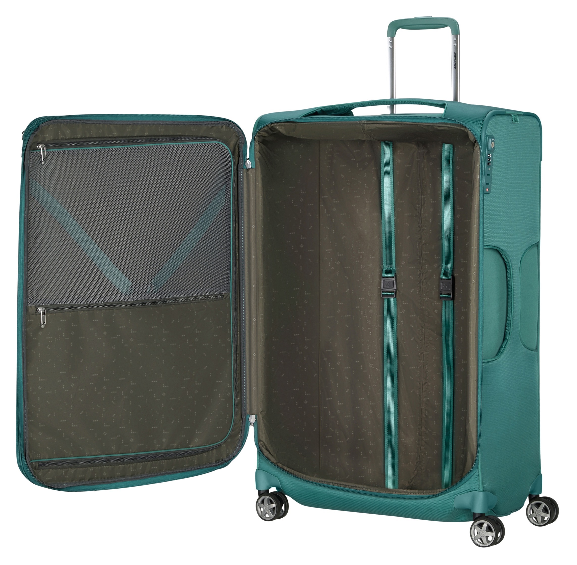 Samsonite Weichgepäck-Trolley »D'LITE 78«, 4 St. Rollen, Reisekoffer Weichschalenkoffer TSA-Zahlenschloss im klassischen Design