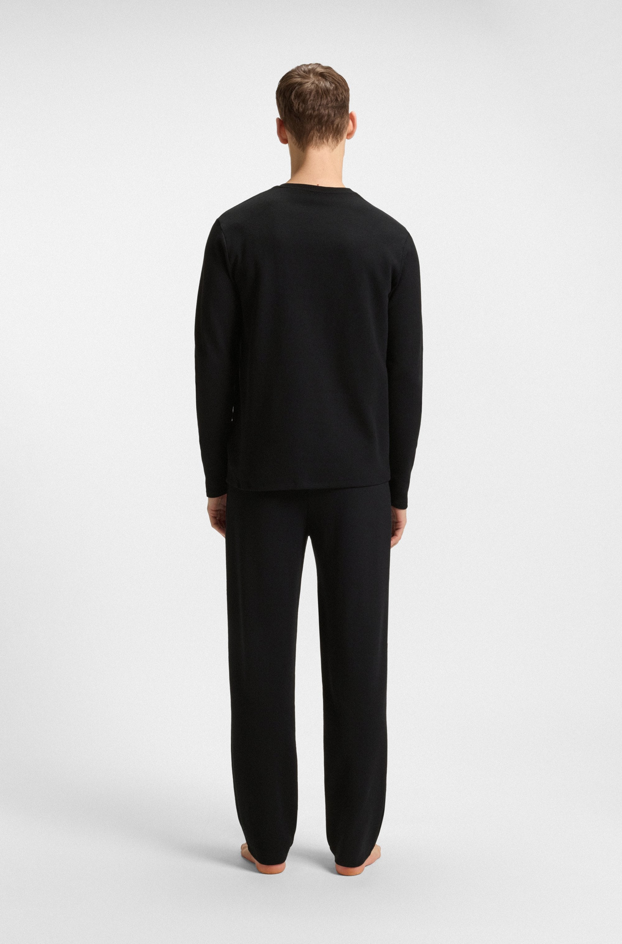 BOSS Pyjamaoberteil »Waffle LS-Shirt«