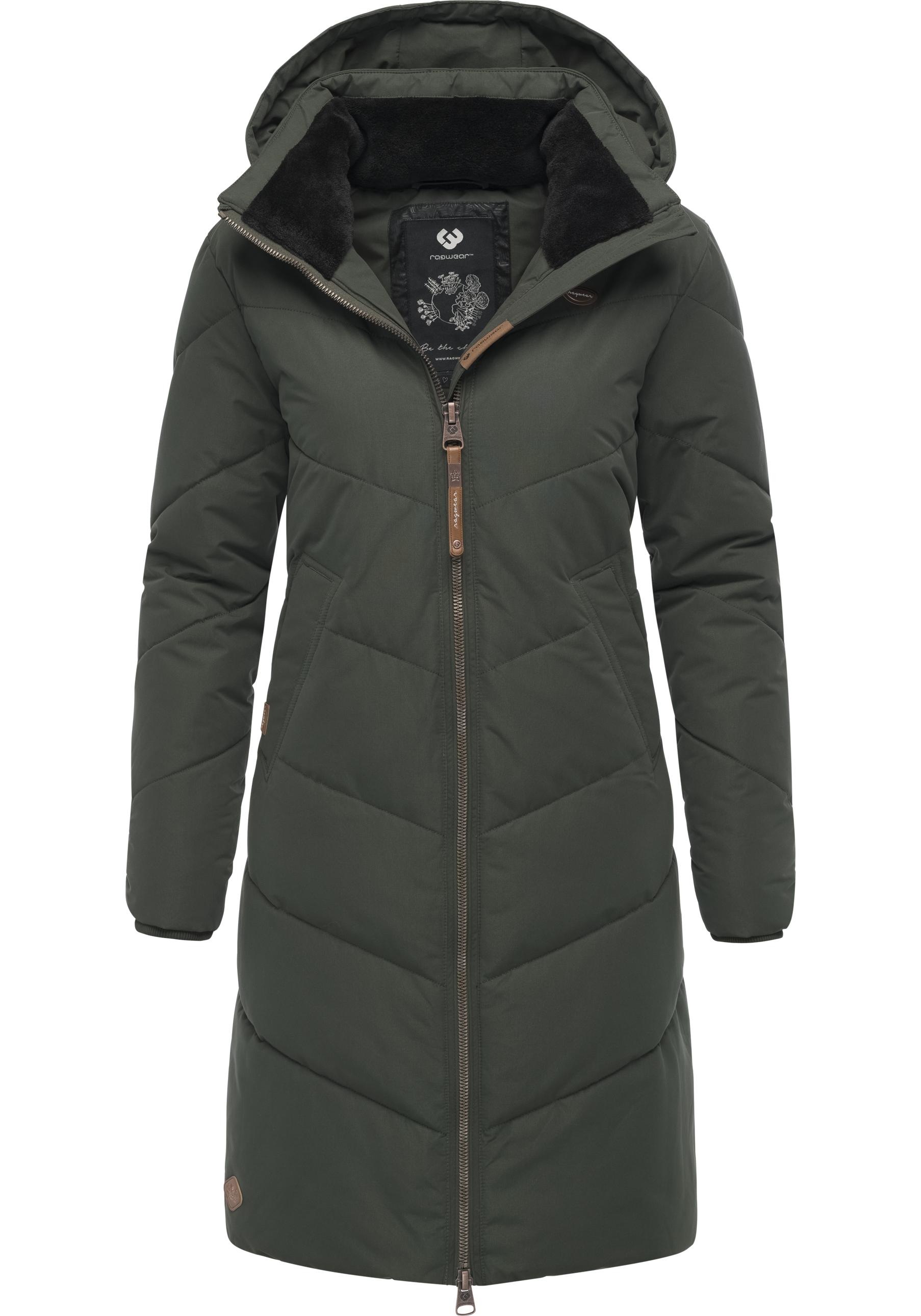 Wintermantel RAGWEAR "Rebelka", Damen, Gr. XXL (44), helloliv, Außenmaterial: 100% Polyester; Innenfutter: 100% Polyester; Wattierung: 100% Polyester, oversize knieumspielend, Ärmel ohne Ärmelschlitz Rippstrickbündchen, Mäntel Wintermantel, wasserdichter 