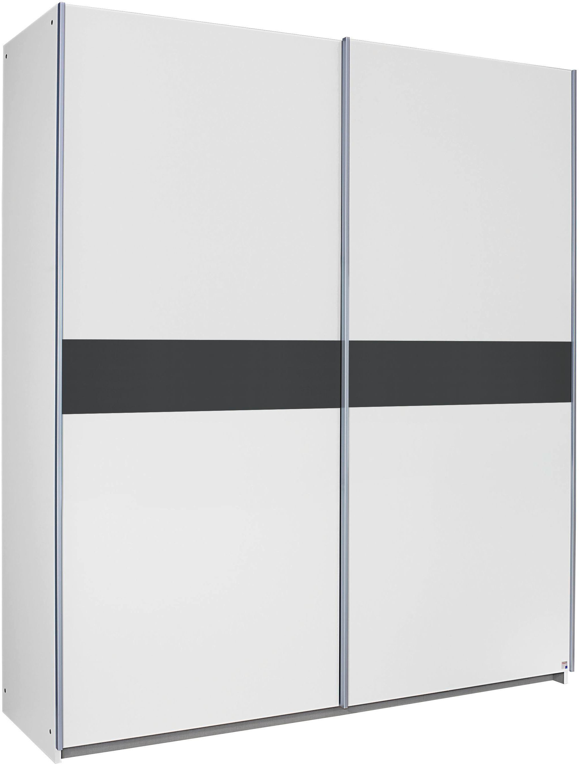 rauch Schwebetürenschrank »Kleiderschrank Schrank Garderobe Kinderzimmerschrank NOOSA«, mit Bauchbinde in Absetzfarbe sowie Metallgriffleisten MADE IN GERMANY