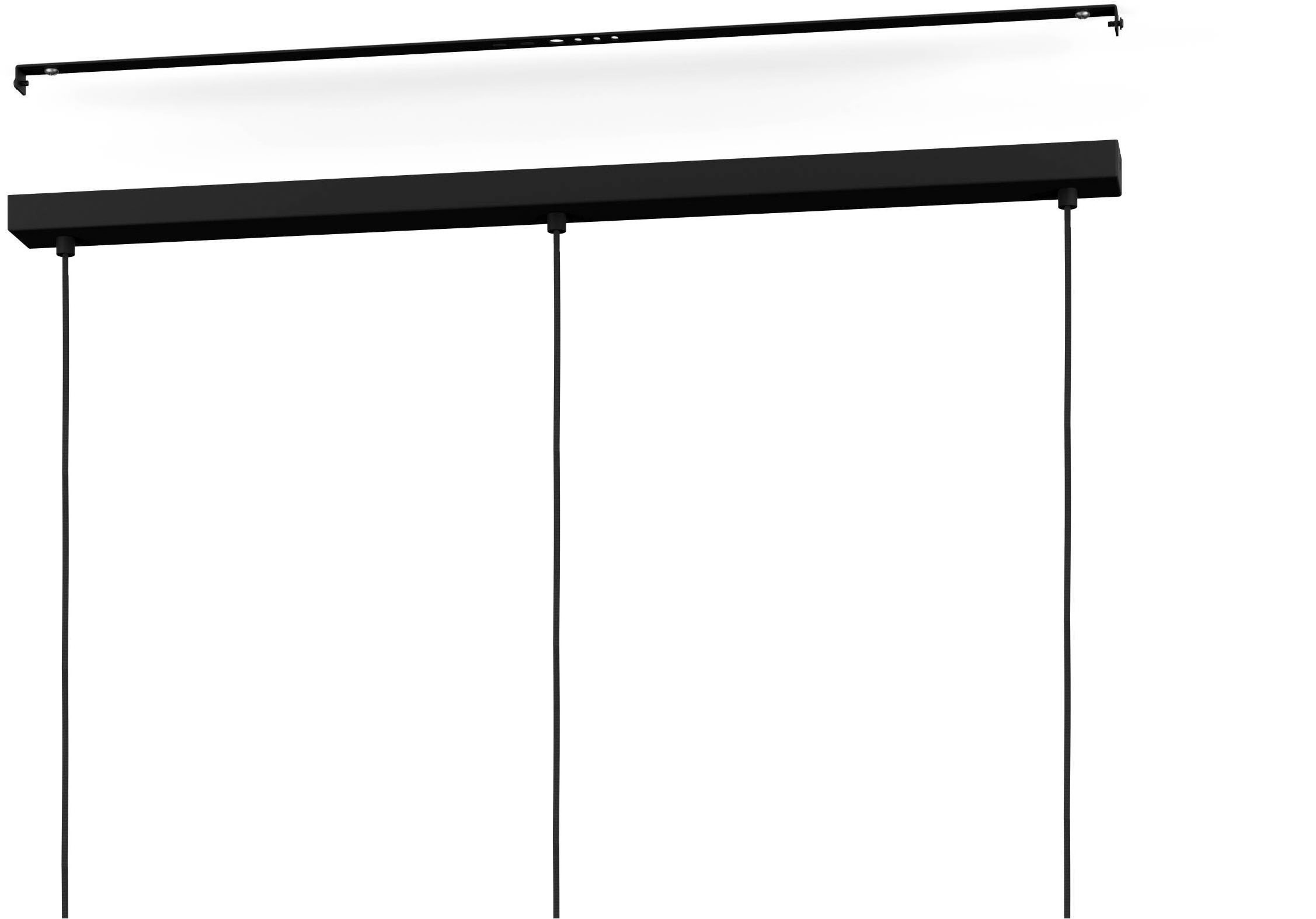 EGLO Hängeleuchte "Callow Hängelampe, Metall und Holz, Esszimmerlampe, E27, Pendellampe", schwarz, 3, H: 110cm, 1 Stk., Leuchten, EGLO Hängeleuchte Callow schwarz, braun 3X40W L:93 H:110 cm, Hängeleuchte 2