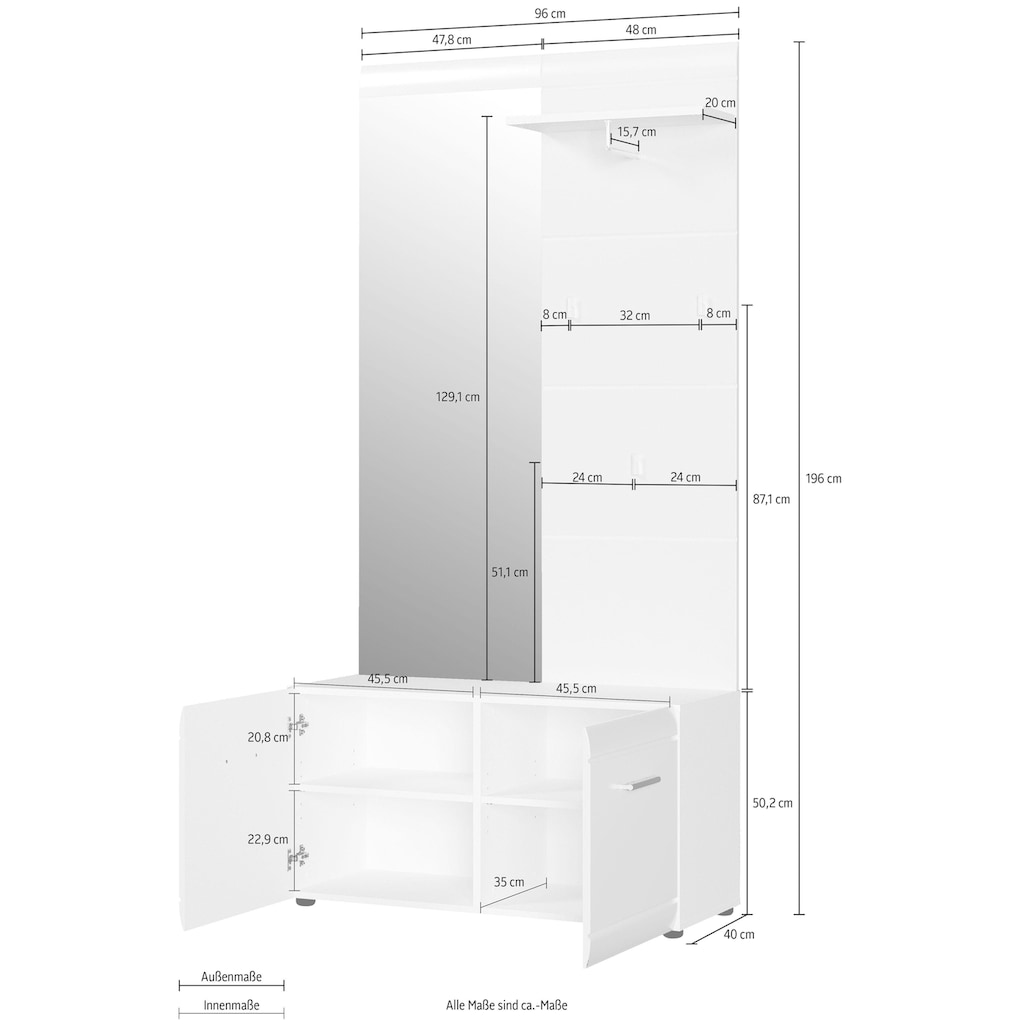 GERMANIA Garderoben-Set, (Set, 2-tlg.)