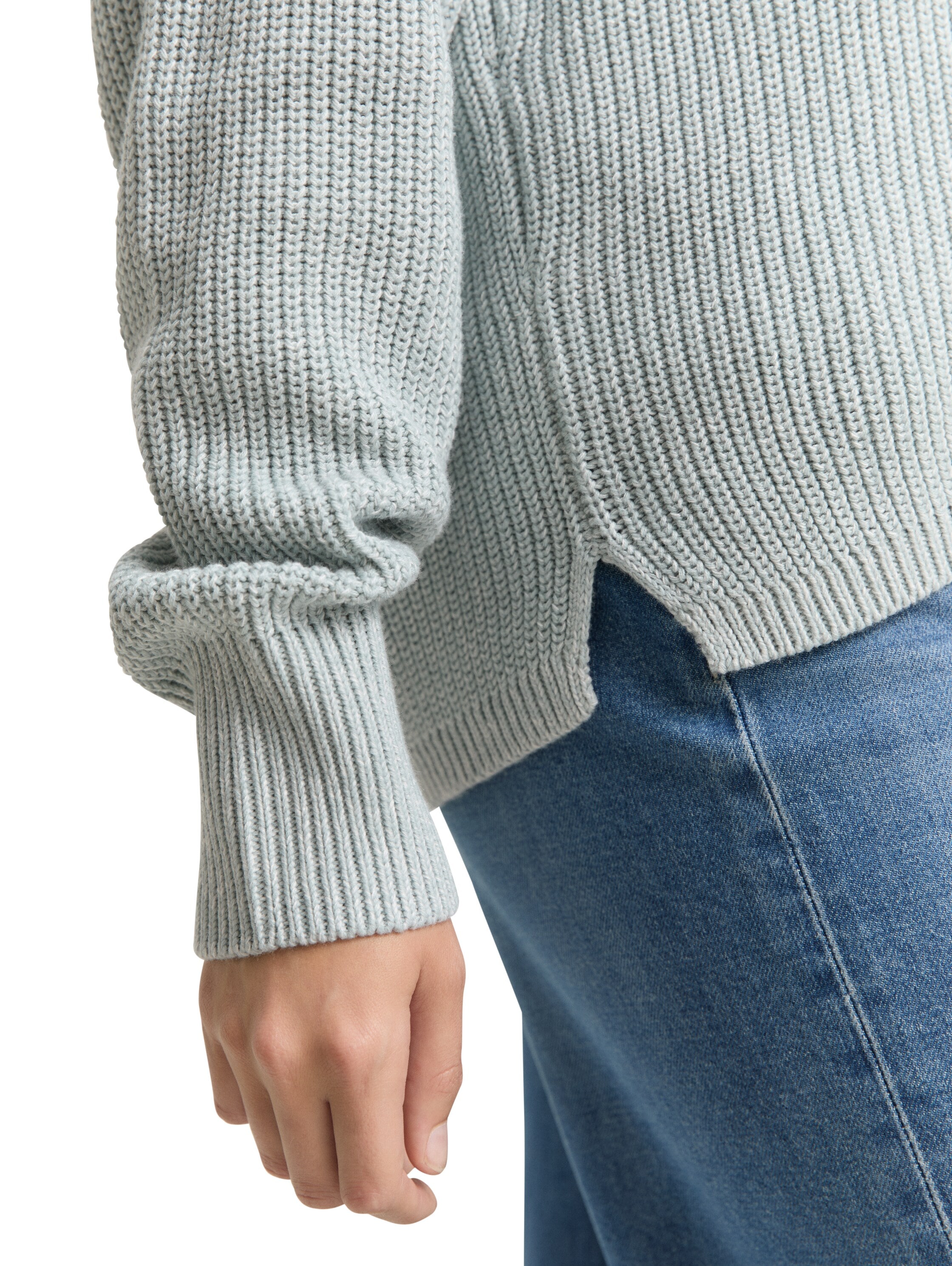 TOM TAILOR Denim Cardigan, mit Strickstruktur und Knopfleiste