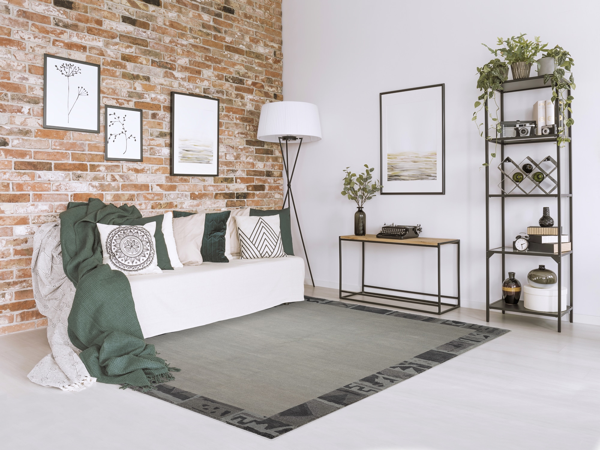 OCI DIE TEPPICHMARKE Teppich "AWARD SUNTALI BORDER" rechteckig 10 mm Höhe handgeknüpft, echter original Nepal Design Teppich, 100% Naturfaser