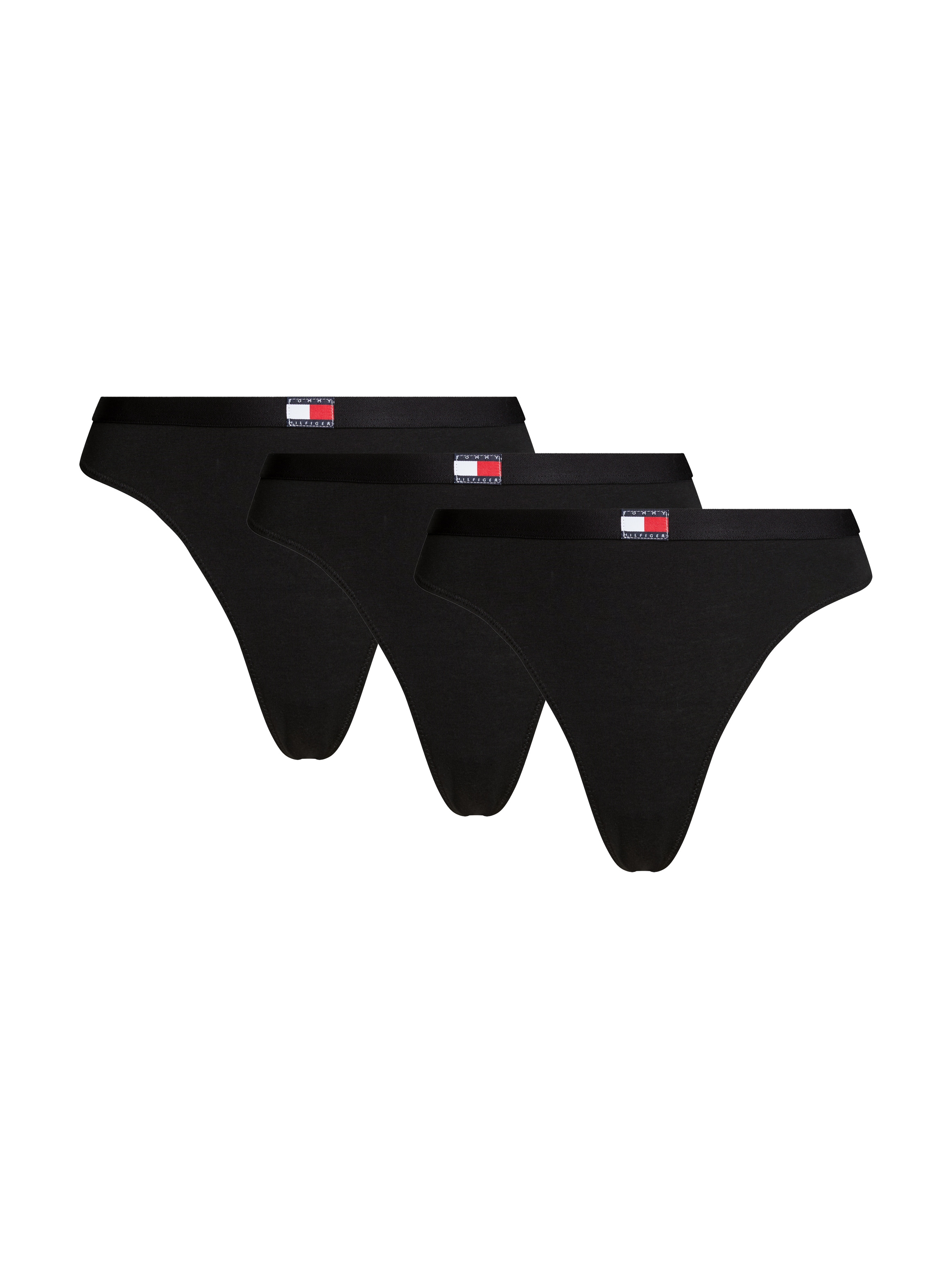 Tommy Hilfiger Underwear Slip "3 PACK FLAG THONG (EXT. SIZE)", (Packung, 3 St., 3er), mit Logo-Stretchbund