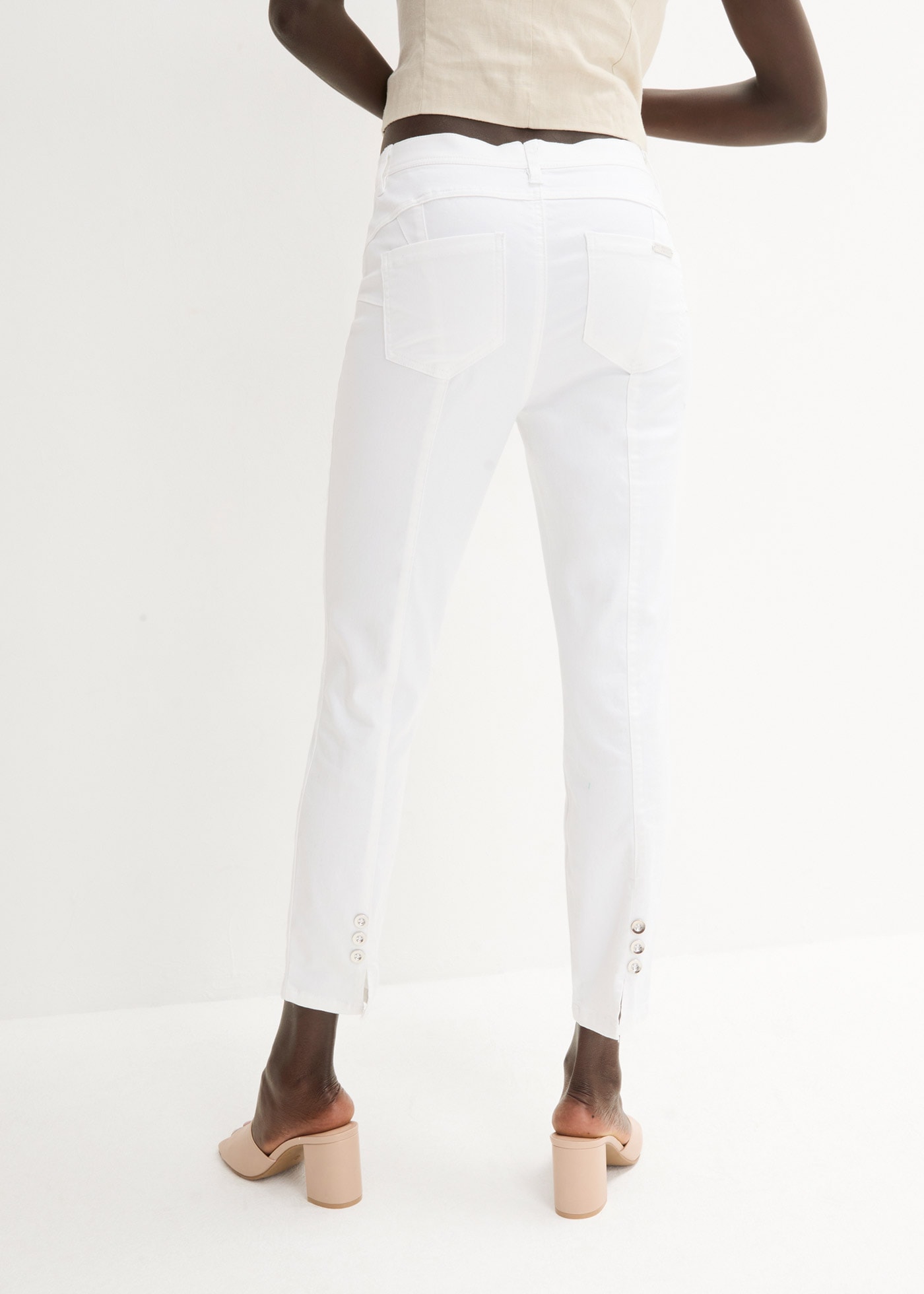 bonprix Stretch-Hose »Stretchhose aus Baumwolle«  aus Baumwolle, Polyester und Elasthan, Slim Fit Passform, 7/8-Länge