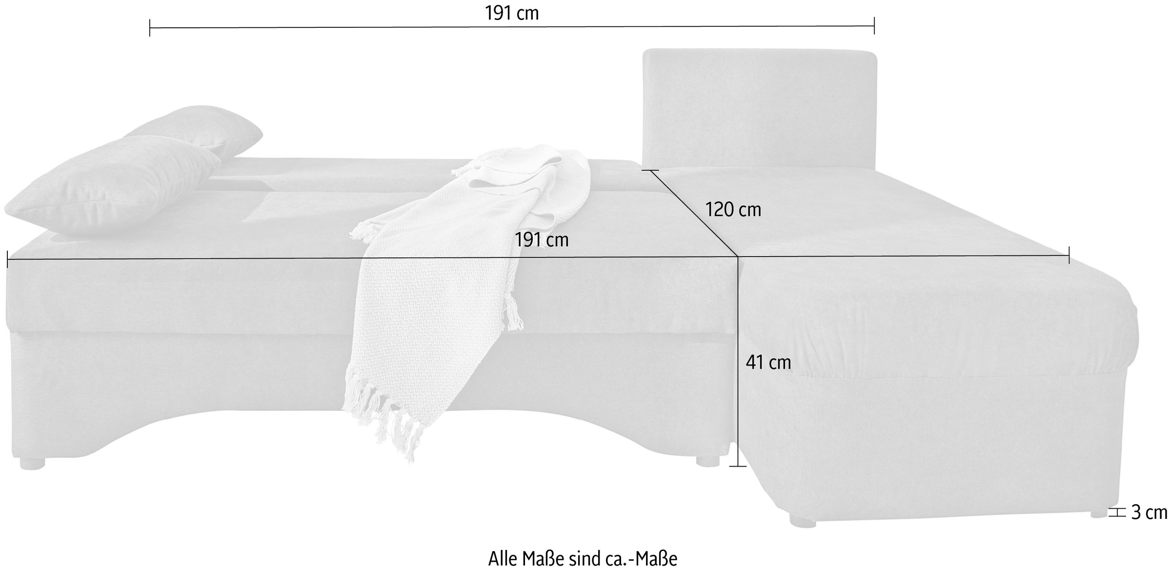 Jockenhöfer Gruppe Ecksofa »Starlight, mit dimmbarer LED-Beleuchtung«, Gästebettfunktion; Stauraum/Bettkasten, mit Kissen