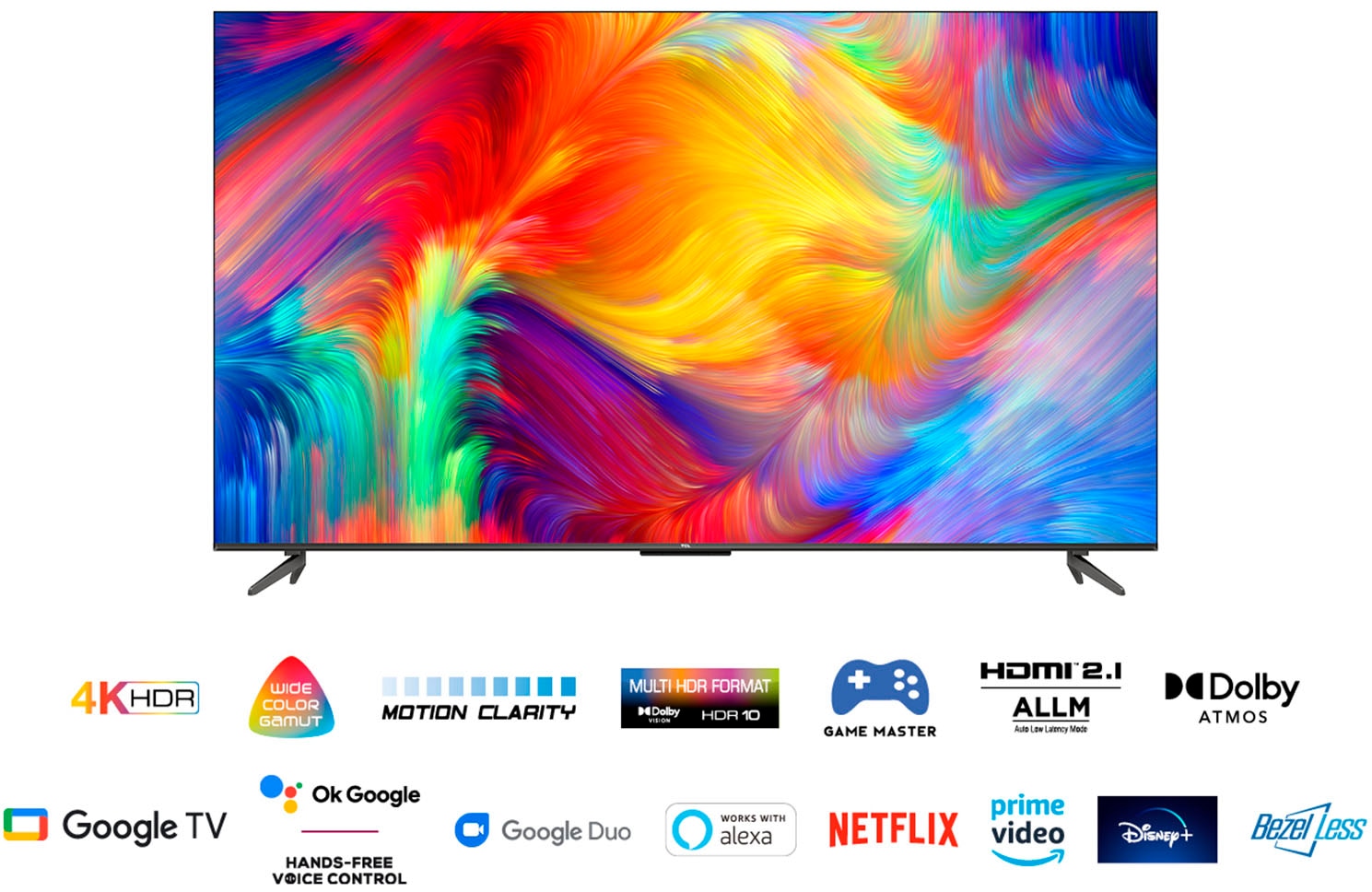 Smart-TV-Google LED-Fernseher Metallgehäuse 4K HDR | HDMI Premium, 139 Zoll, TV, BAUR Atmos, cm/55 TCL HD, Ultra »55P731X1«, Dolby 2.1,