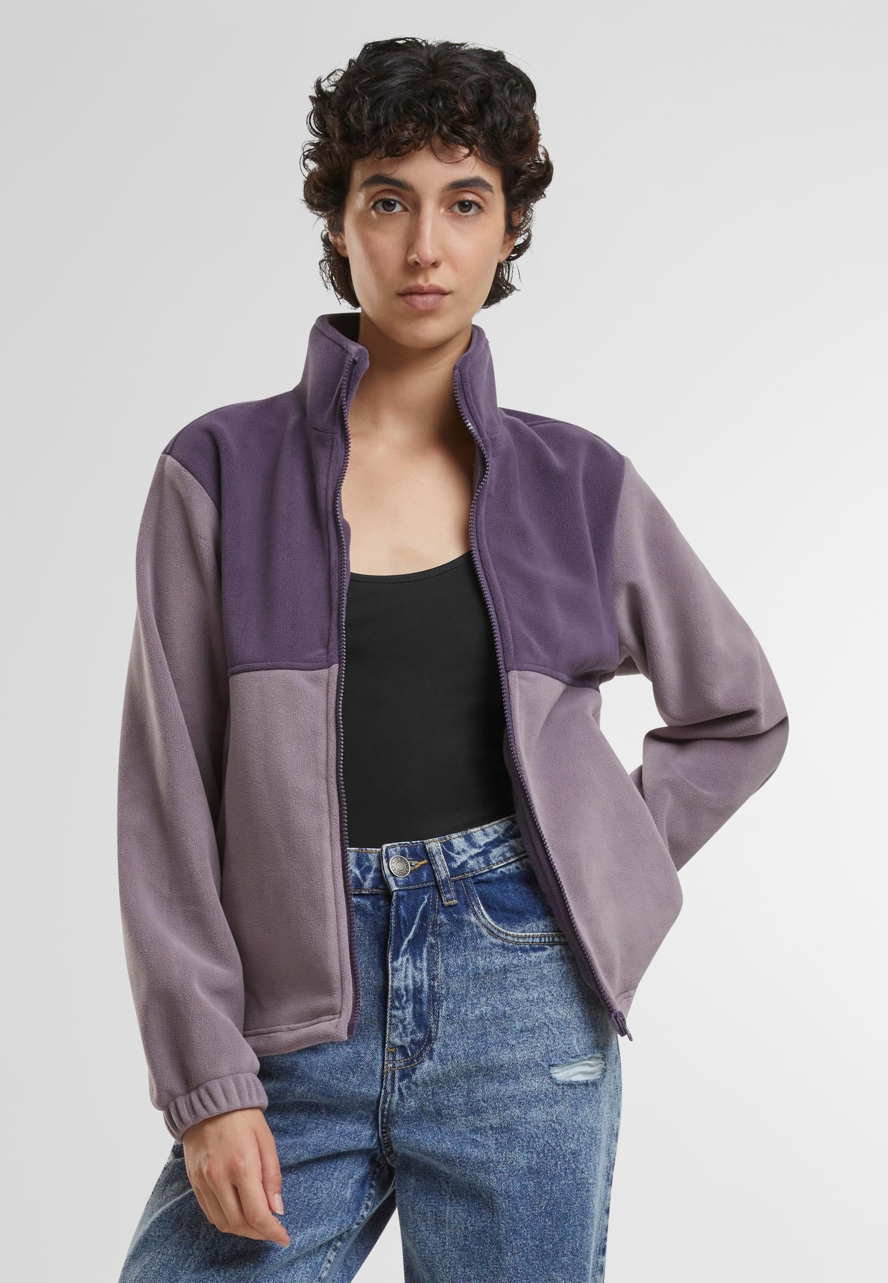 Thumbnail - URBAN CLASSICS Allwetterjacke "Urban Classics Ladies Double Polarfleece Jacket" 1 Stk. tlg. ohne Kapuze