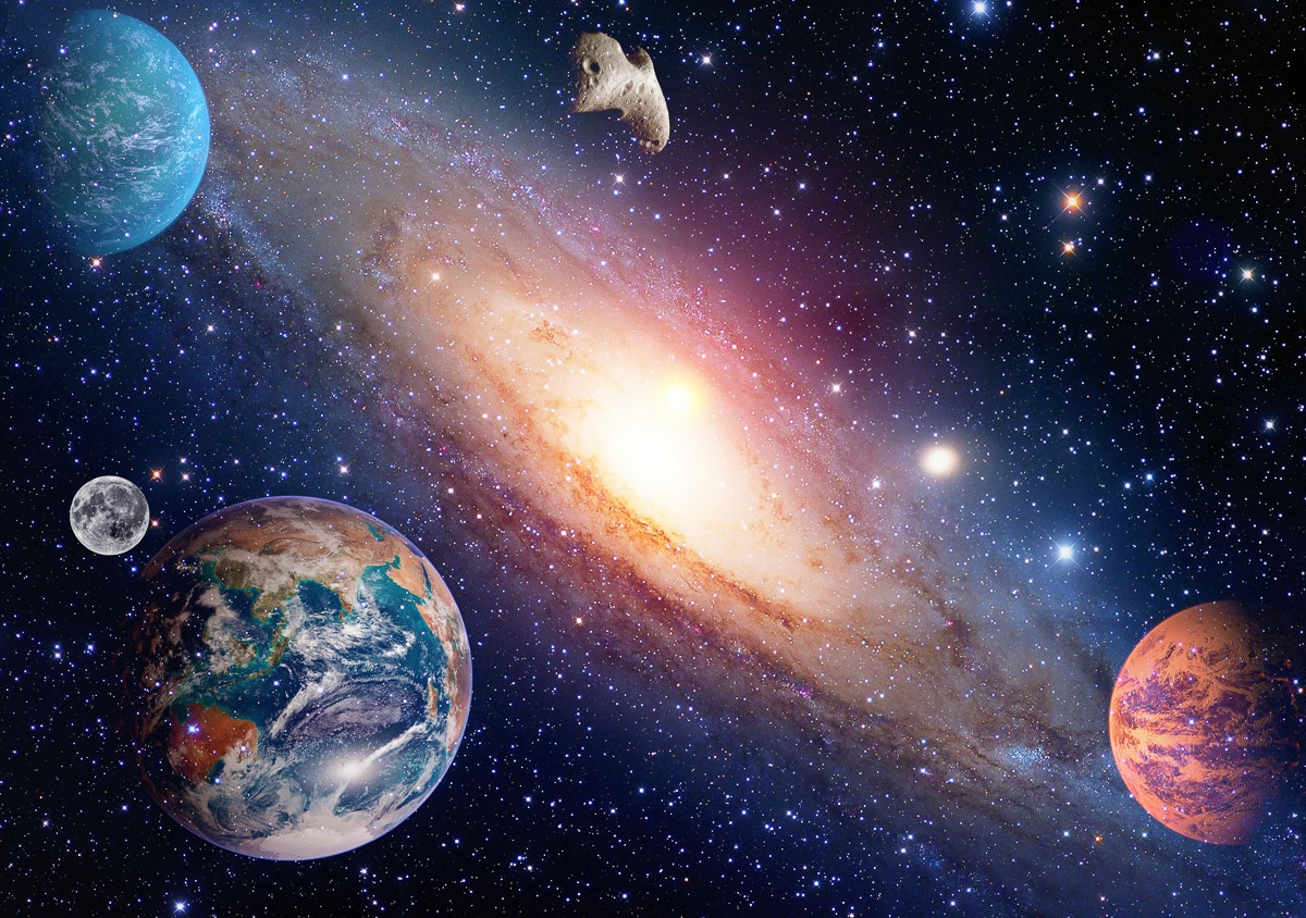 Papermoon Fototapete "PLANETEN-GALAXIE WELTALL UNIVERSUM WELTRAUM HIMMEL DEKO"