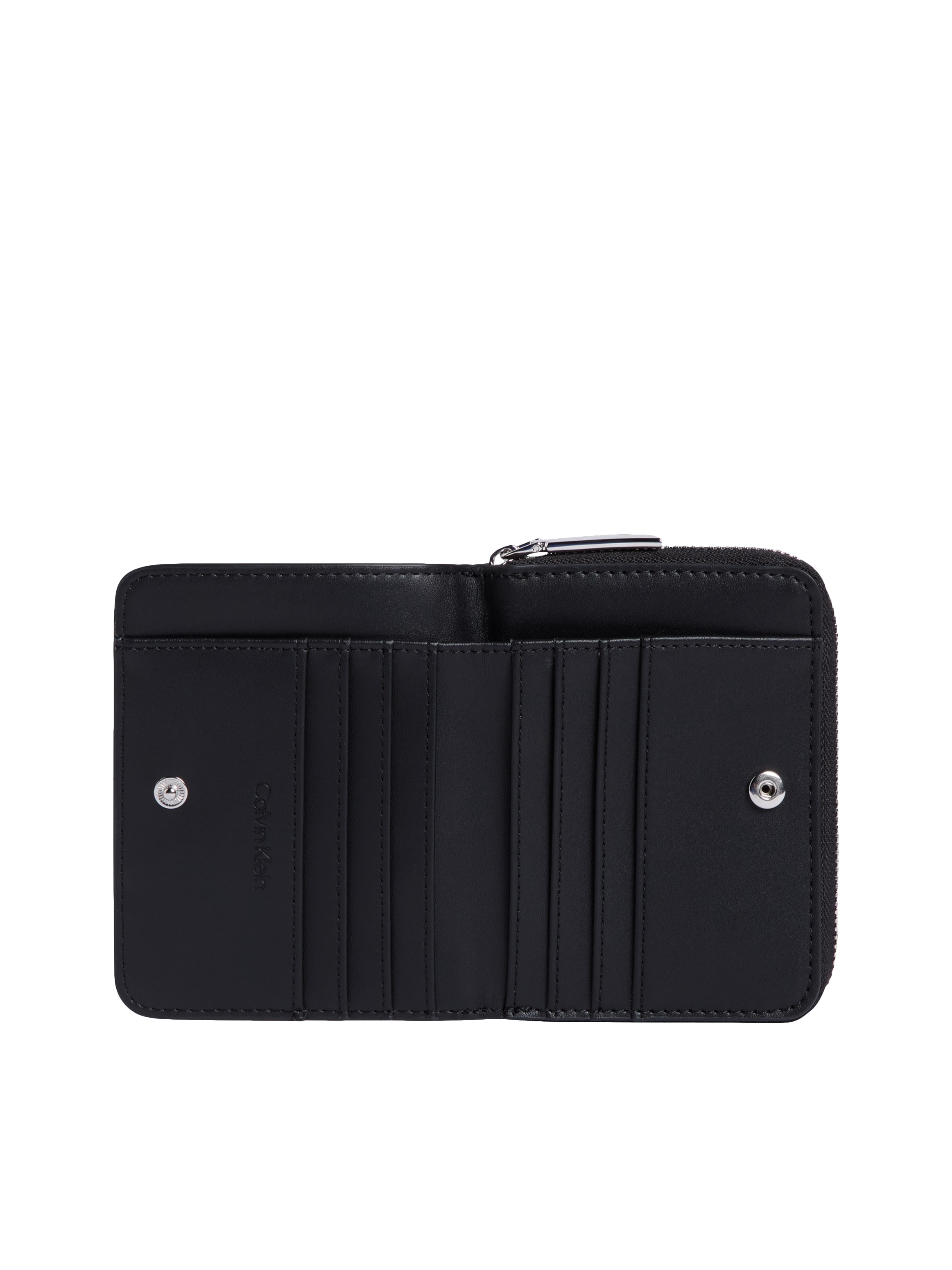 Calvin Klein Geldbörse »CK MUST AOP MD ZIP AROUND W FLAP«, Damen Geldbeutel, Portemonnaie mit Monogramm-Logomuster