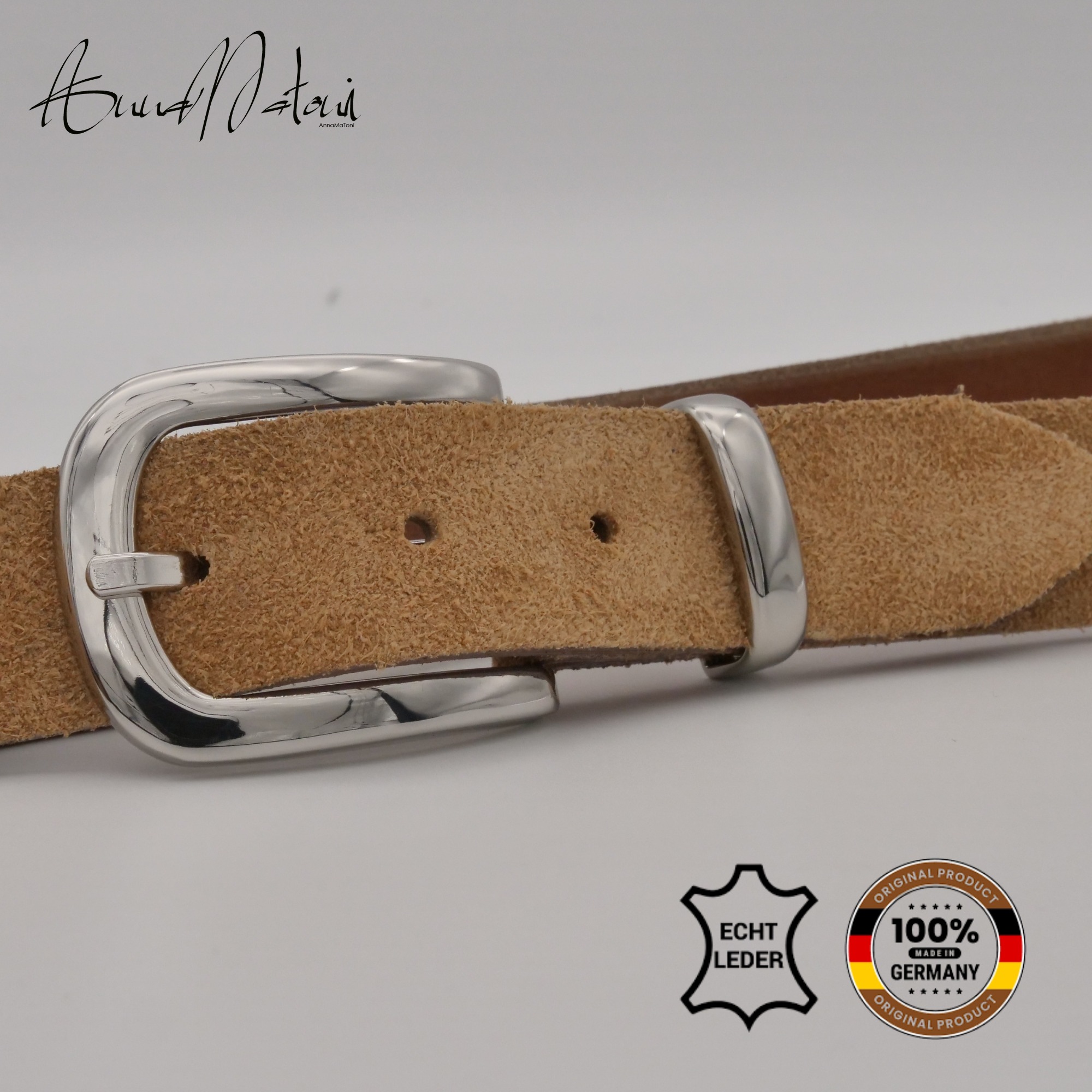 AnnaMatoni Ledergürtel "AnnaMatoni Damen Ledergürtel in hochwertigem Velour günstig online kaufen