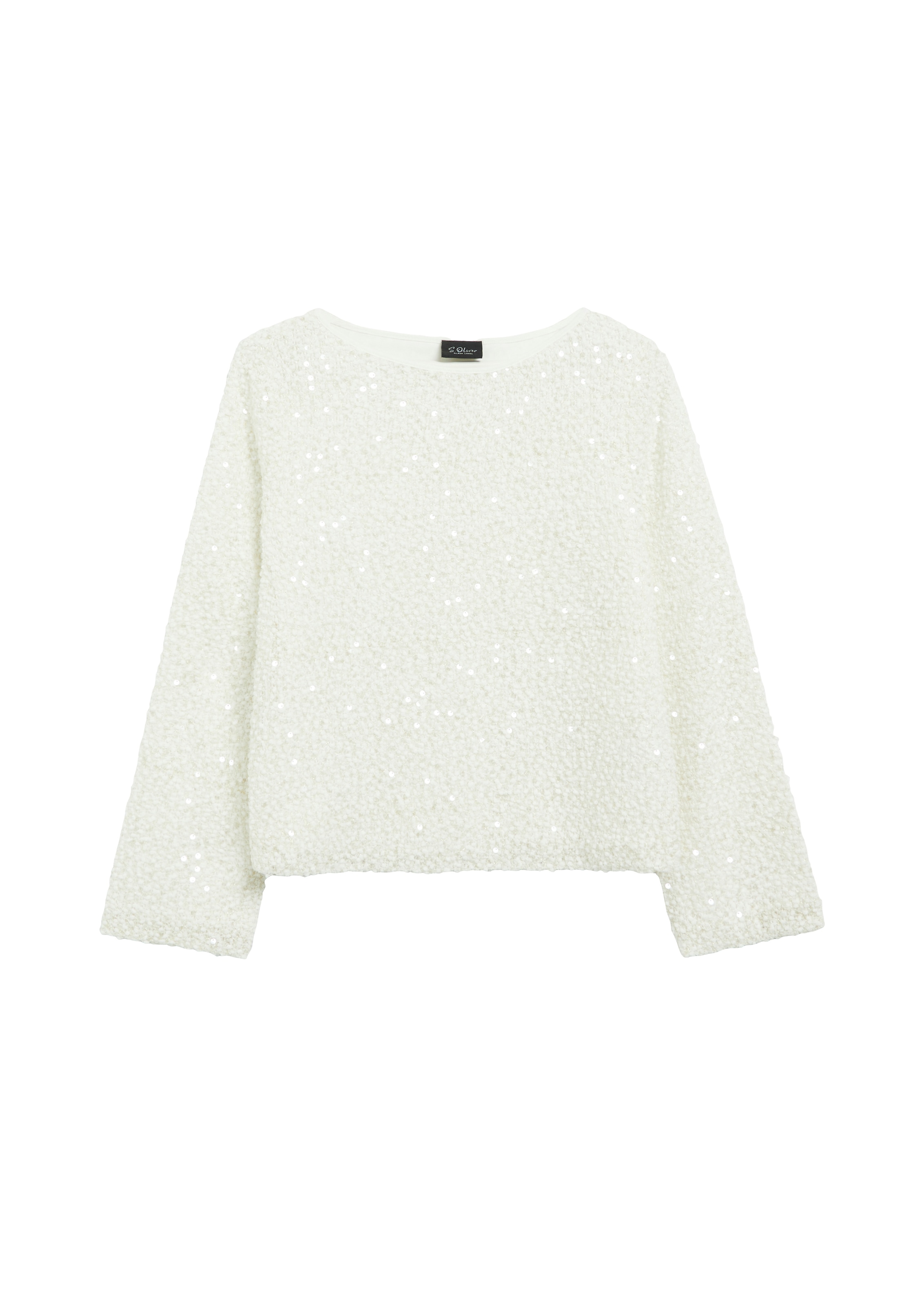 s.Oliver BLACK LABEL Rundhalspullover Langarmpullover mit Pailetten