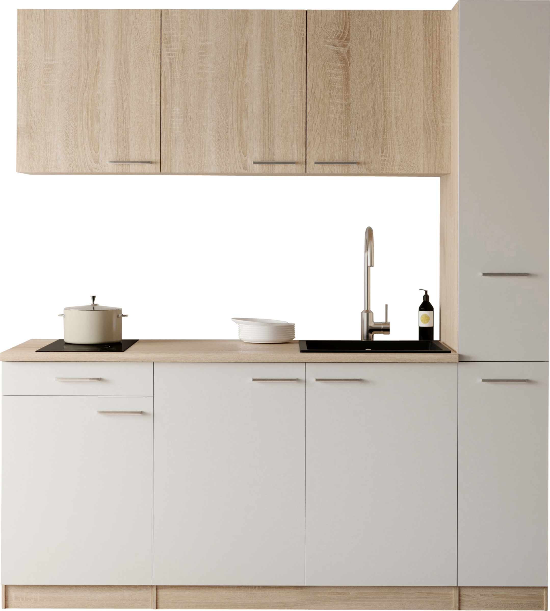 RESPEKTA Küchenzeile "Ingrid" zerlegt, wahlweise mit Kühlschrank, Soft-Close-Funktion, Breite 180 cm