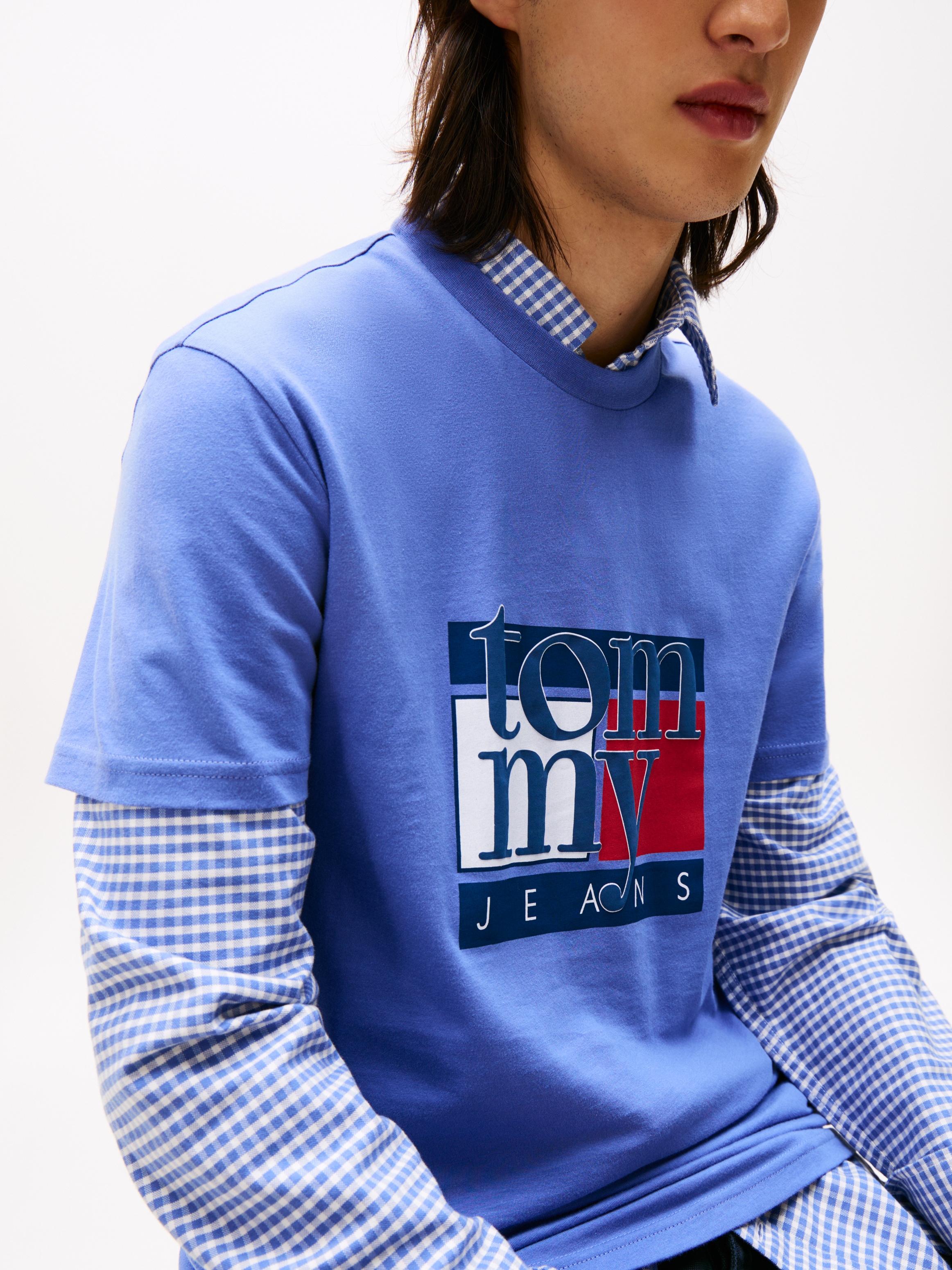 Tommy Jeans T-Shirt »TJM RWB FLAG TEE EXT«, Slim fit, mit Rundhals