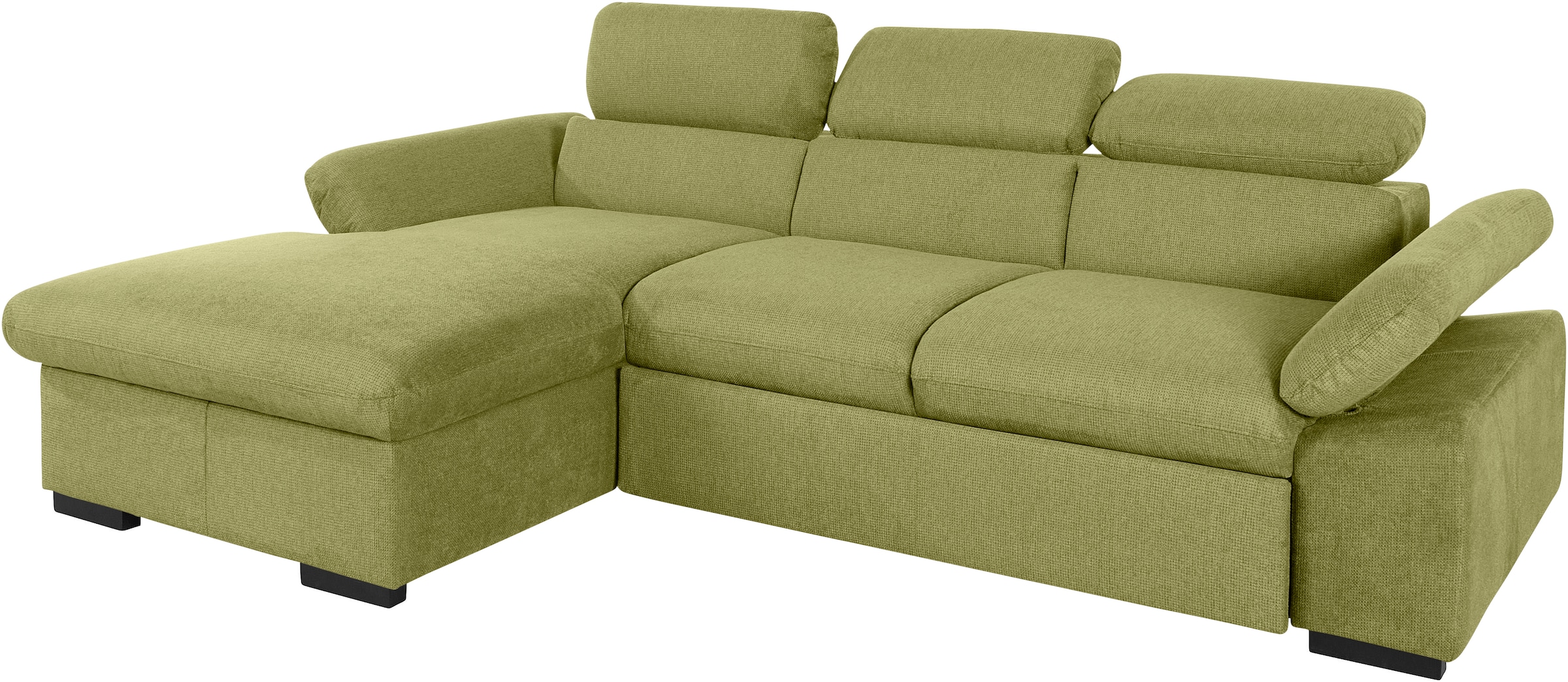 COTTA Ecksofa »Lola L-Form mit Kopfteilfunktion & Hocker«, (Set, mit Hocker), wahlweise mit Bettfunktion, Bettkasten & Armteilverstellung