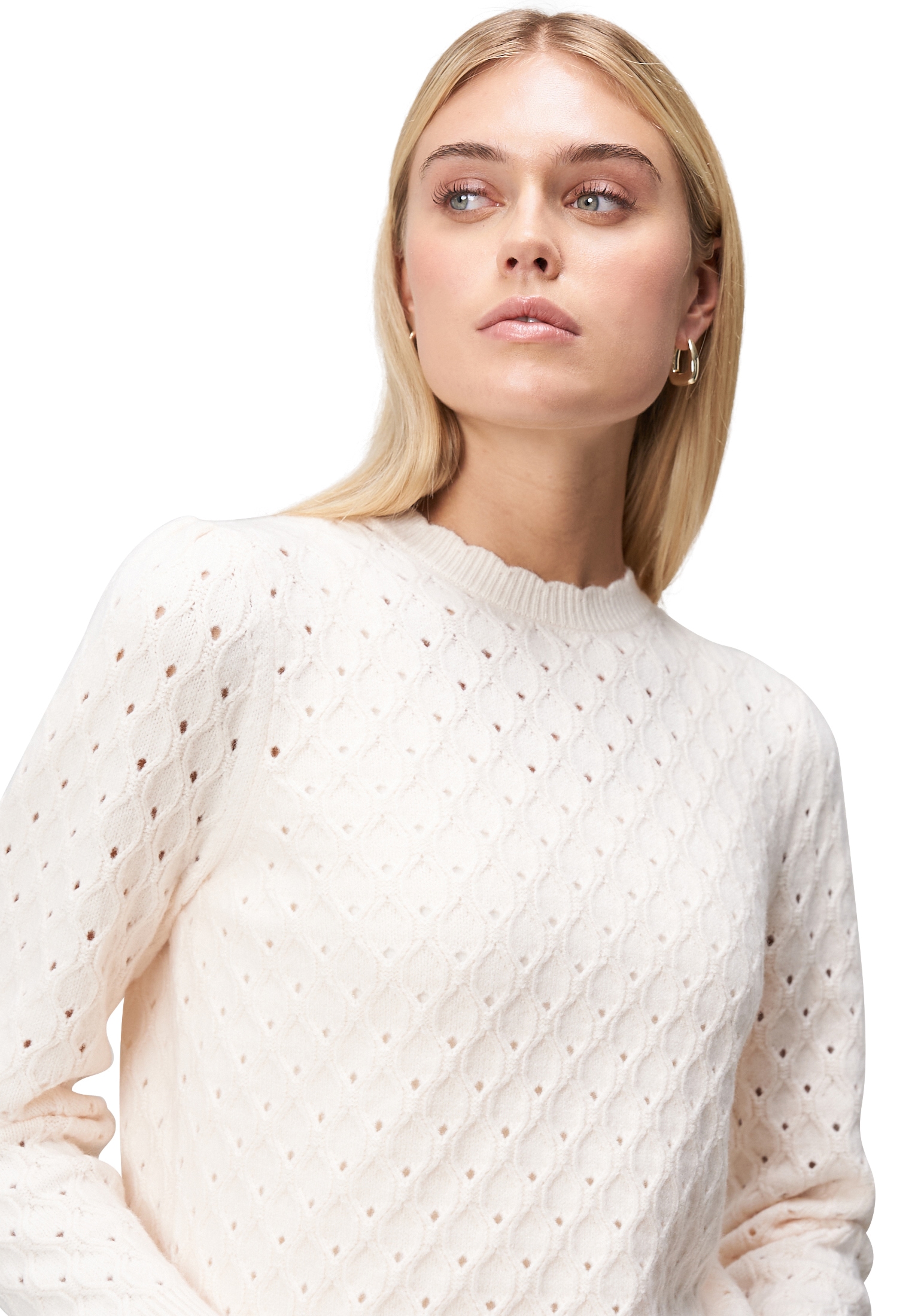 Zero Strickpullover »Damen Pullover mit Lochstrickmuster« 1 Stk. tlg. Lochmuster