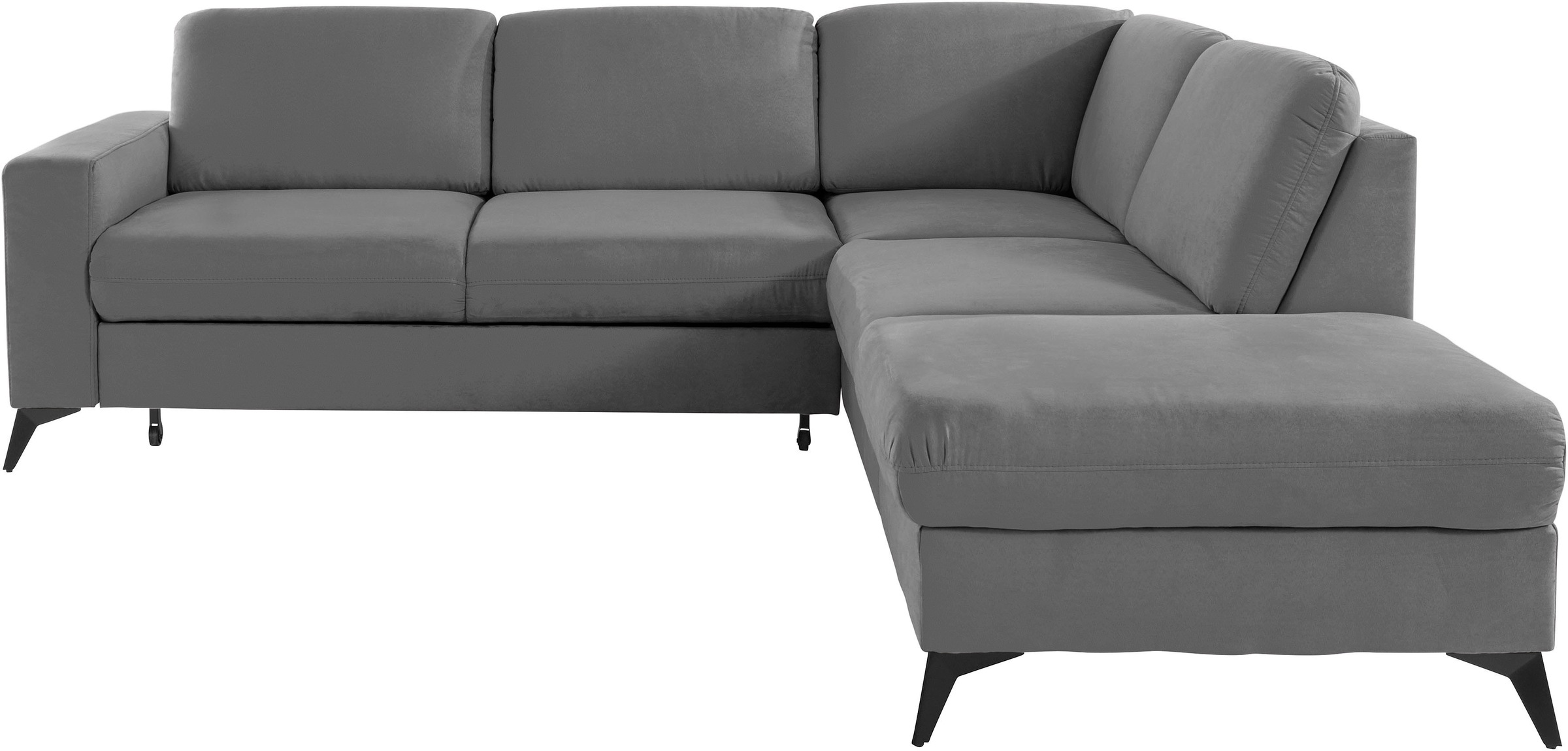 Places of Style Ecksofa »Lolland L-Form«, Wahlweise mit Bettfunktion und Stauraum, auch mit abwischbarem Bezug