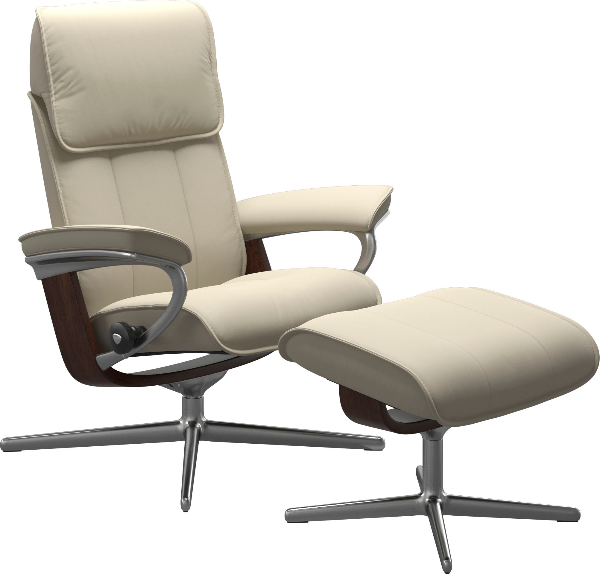 Stressless Fußhocker "Admiral", mit Cross Base, Größe M & L, Holzakzent Braun