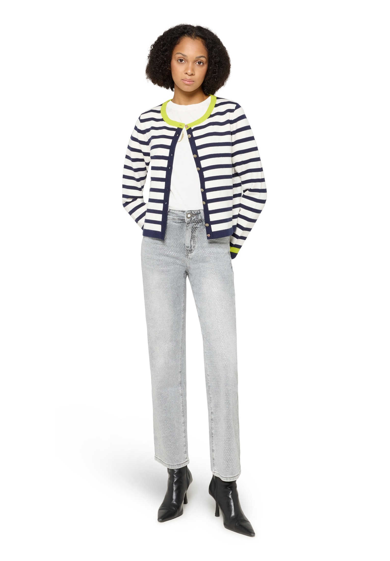 Cartoon Strickjacke »Damen mit Rundhalsausschnitt«, 1 tlg.
