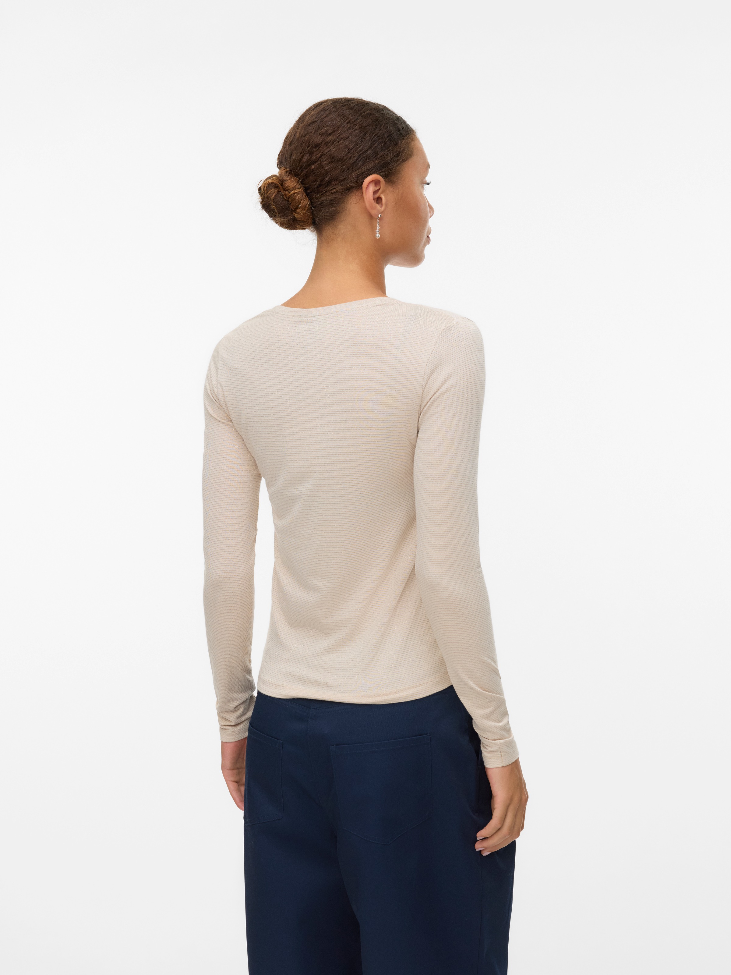 Vero Moda Langarmshirt "VMLAVA GLITTER LS V-NECK TOP STRIPE NOOS" günstig online kaufen