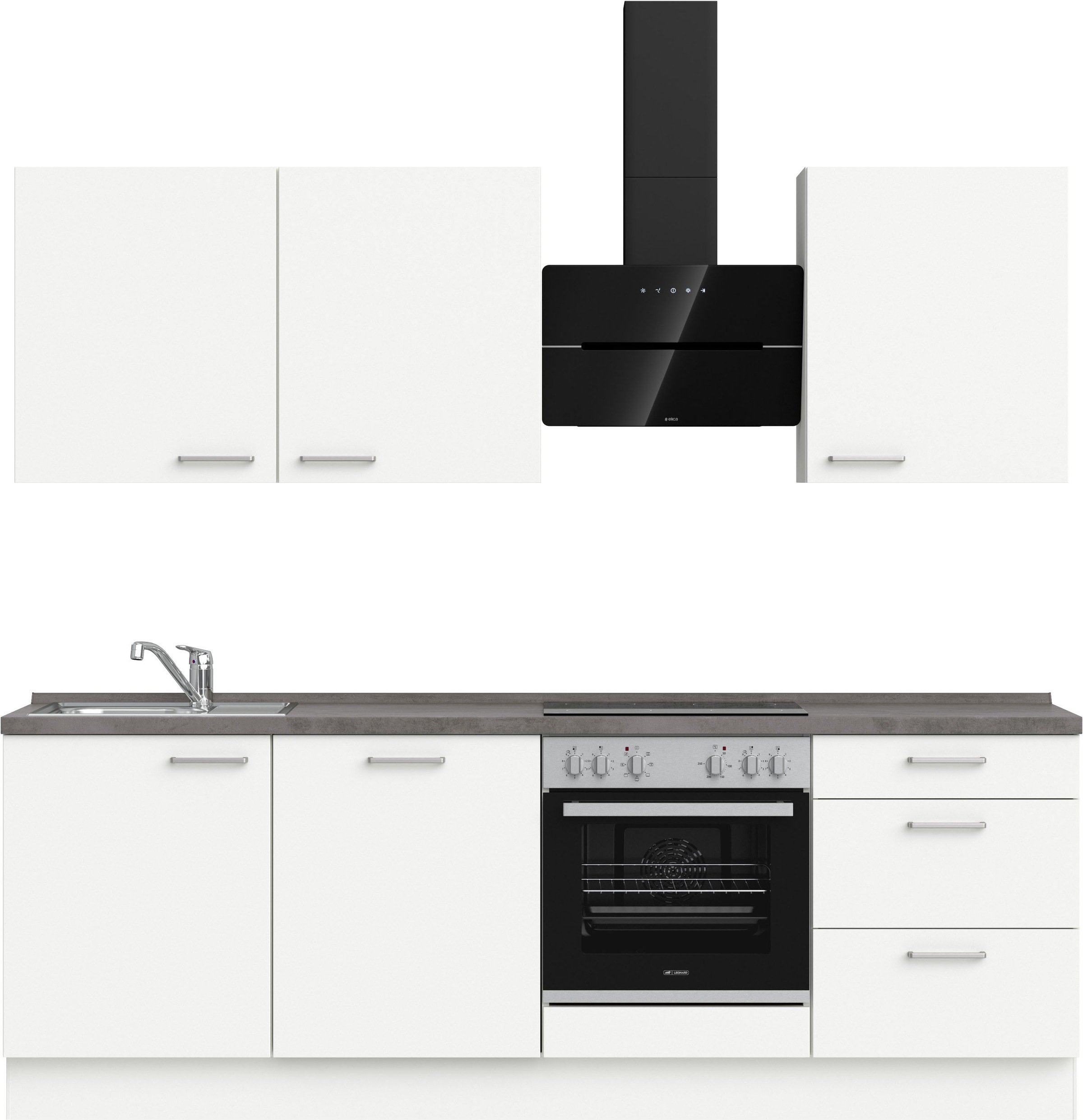 nobilia Küchenzeile ""Touch II", NEU: individuell anpassbar mit gratis Profi-Beratung" vormontiert, Breite 240 cm, Ausrichtung wählbar, wahlw. mit E-Geräten