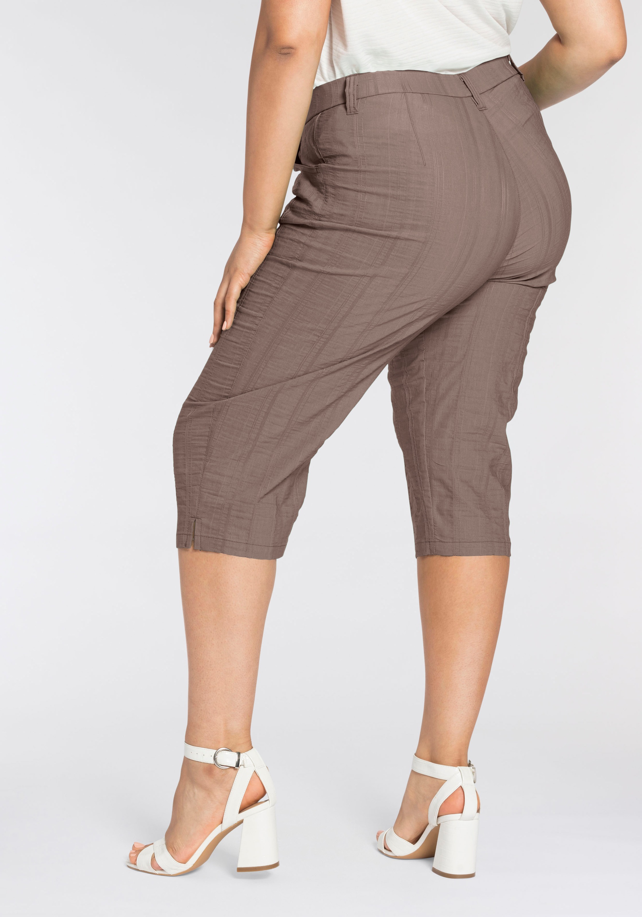 KjBRAND Caprihose "Babsie: bequemer Oberschenkel" Sommerhose mit Strukturmu günstig online kaufen