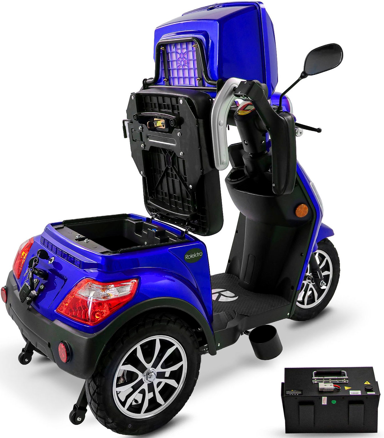 W, Rolektro E-Trike 25 Elektromobil V.3, »Rolektro (mit Topcase) Akku«, Raten BAUR 25 auf Lithium /h, | km 1000