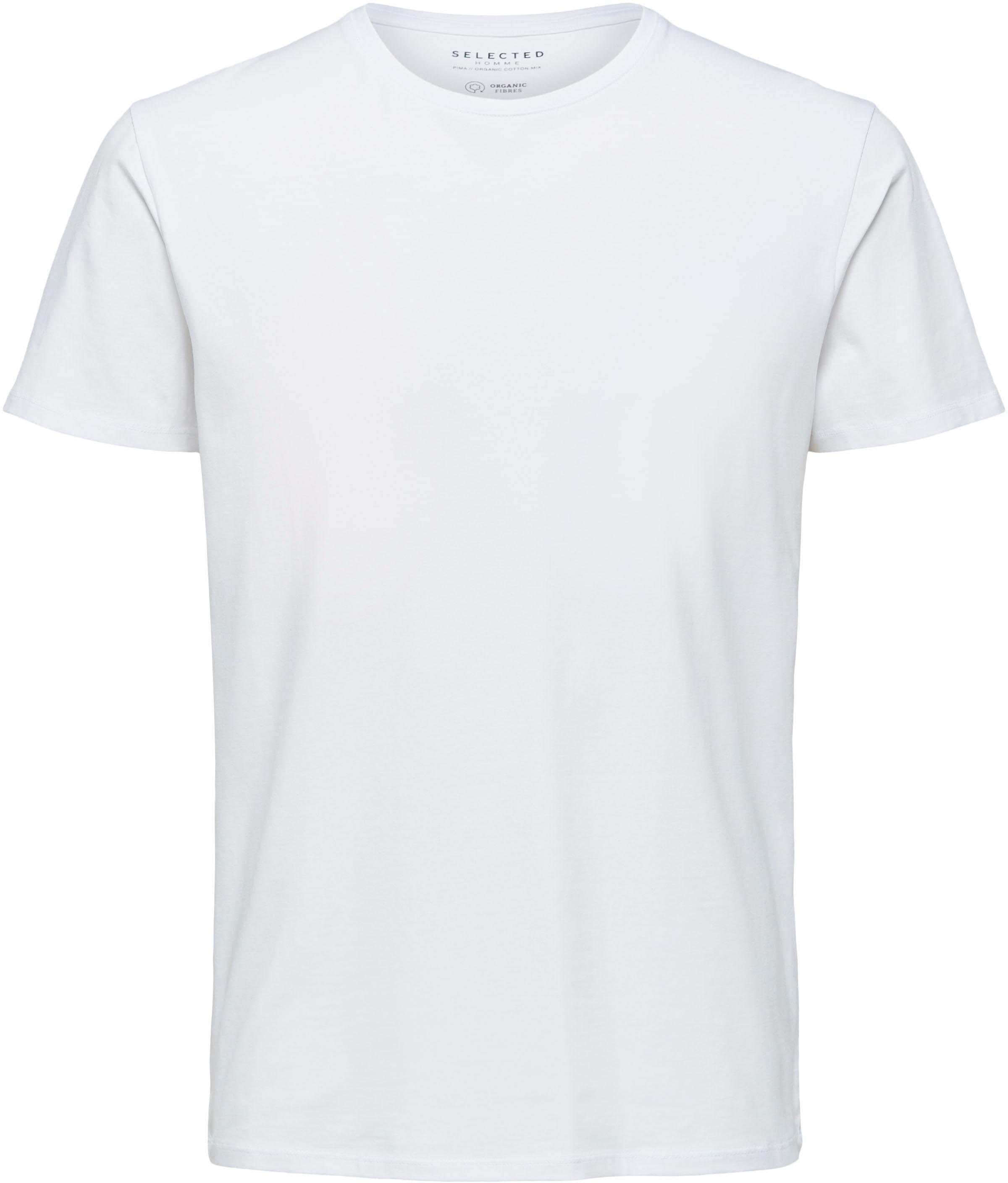 SELECTED HOMME Rundhalsshirt »SLHNEWPIMA SS O-NECK TEE NOOS«