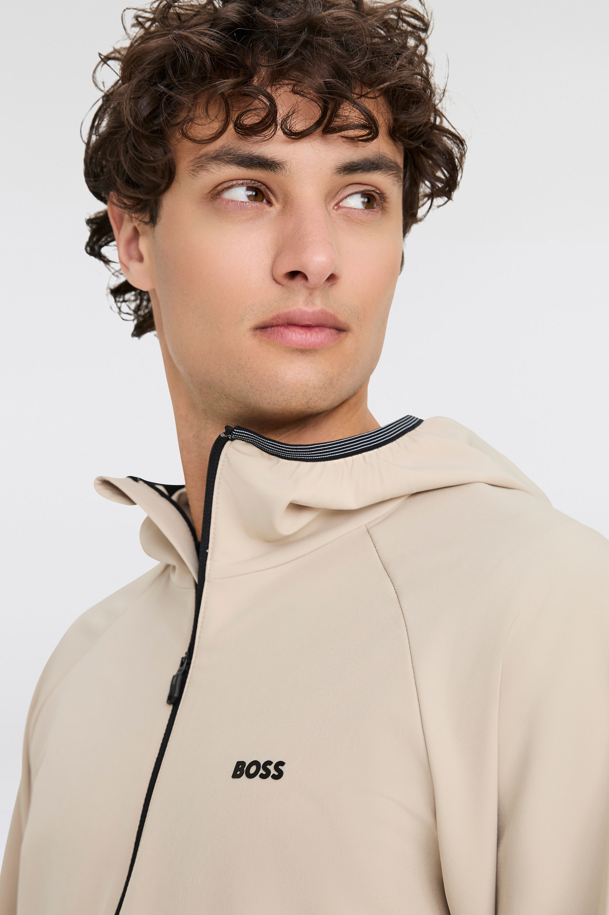 BOSS GREEN Funktionsjacke »L_Commuter«, mit Kapuze, mit gummiertem Markenlabel