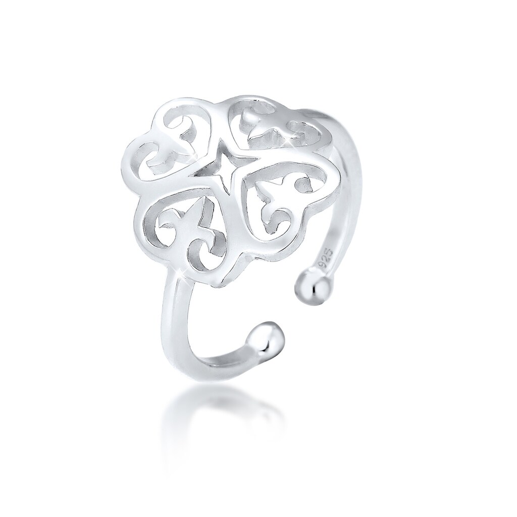 Elli Fingerring »Ornament Cut-Out Blume 925 Silber«