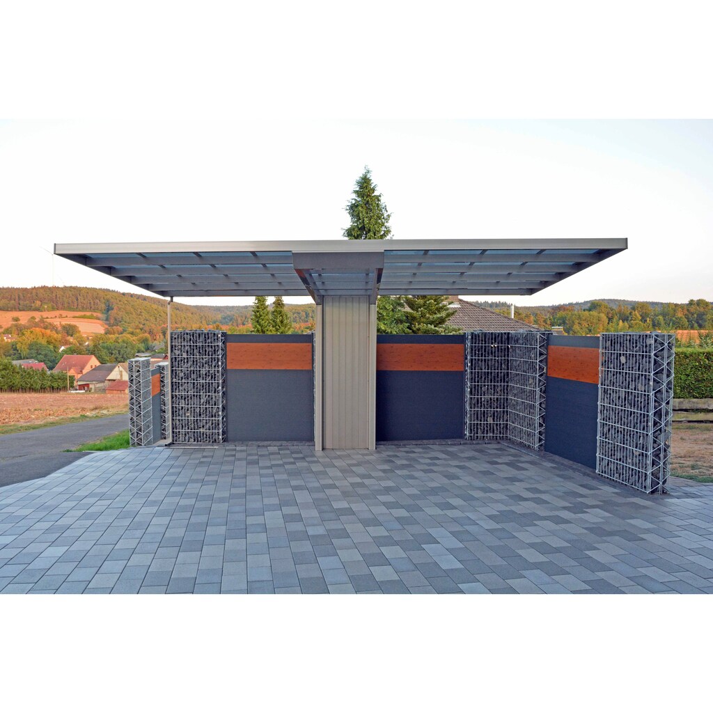 Ximax Einzelcarport »Neo Typ 2850 Typ 90 Standard-Edelstahl-Look«, Aluminium, 259 cm, edelstahlfarben