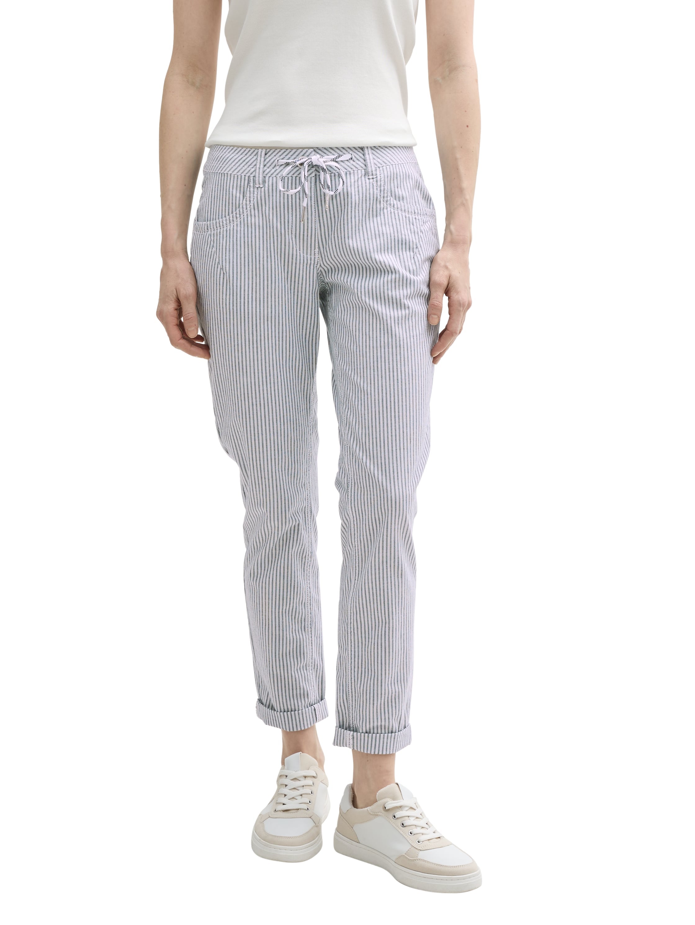 TOM TAILOR Stoffhose, Sommerhose im Streifendesign und mit Kordelzug günstig online kaufen