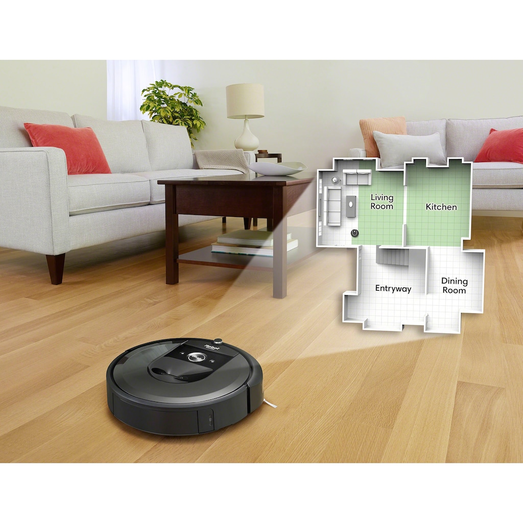 iRobot Saugroboter »Roomba i7+ (i7558+)«, App-/Sprachsteuerung, Einzelraumkaritierung, Autom. Absaugstation