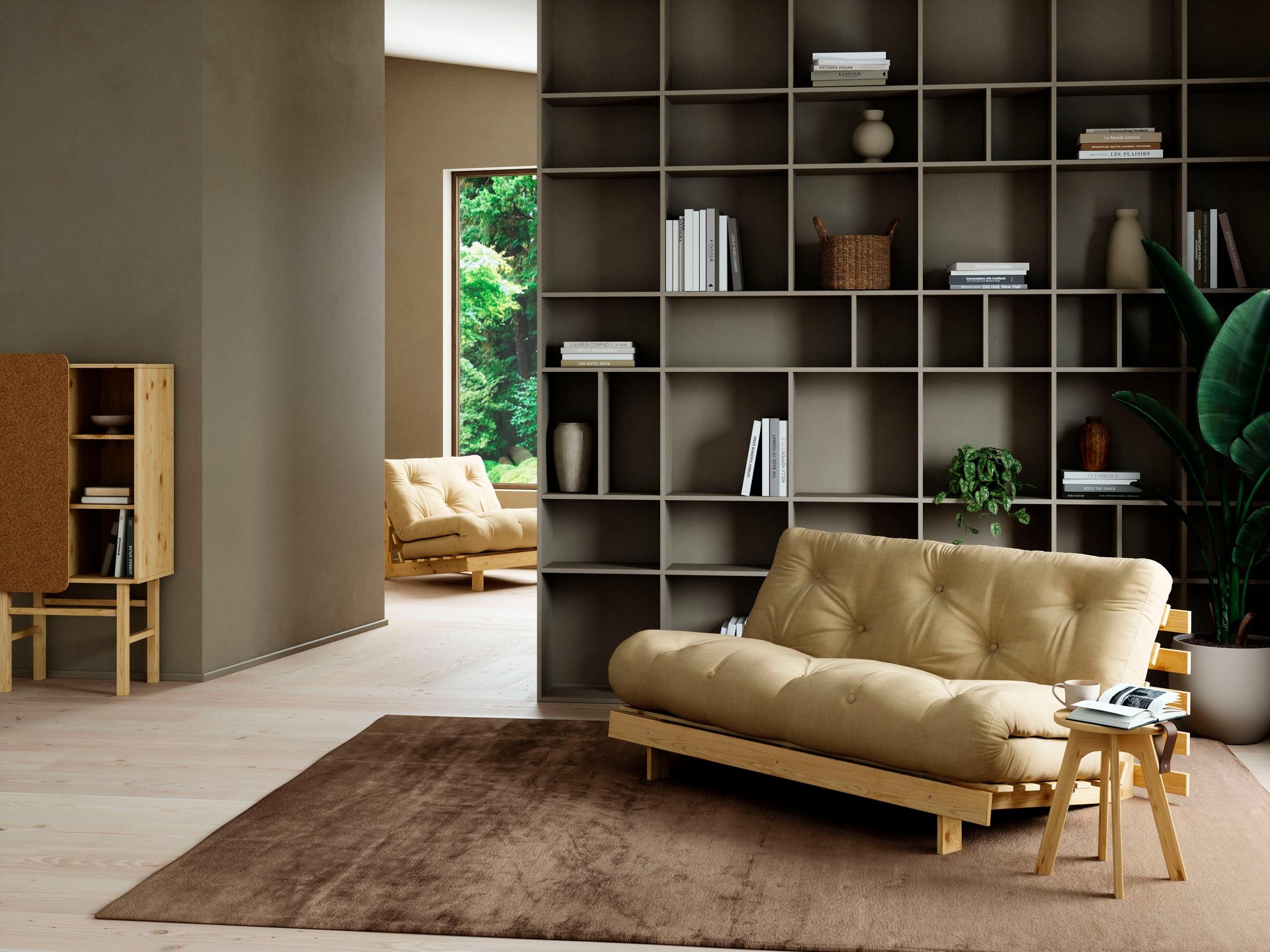 Karup Design Schlafsofa »Roots 160 Schlafsofa, Gästebett, Sofa mit Futonmatratze«, (2 St.), Inkl. Futonmatratze, Liegefläche 160x200 cm, FSC® zertifizierte Kiefer