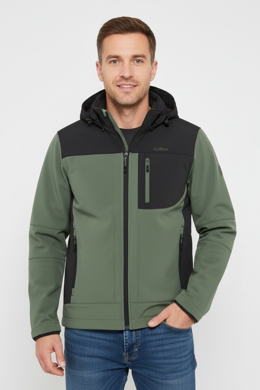 CMP Softshelljacke mit Kapuze Wasserabweisend & Winddicht & Atmungsaktiv günstig online kaufen